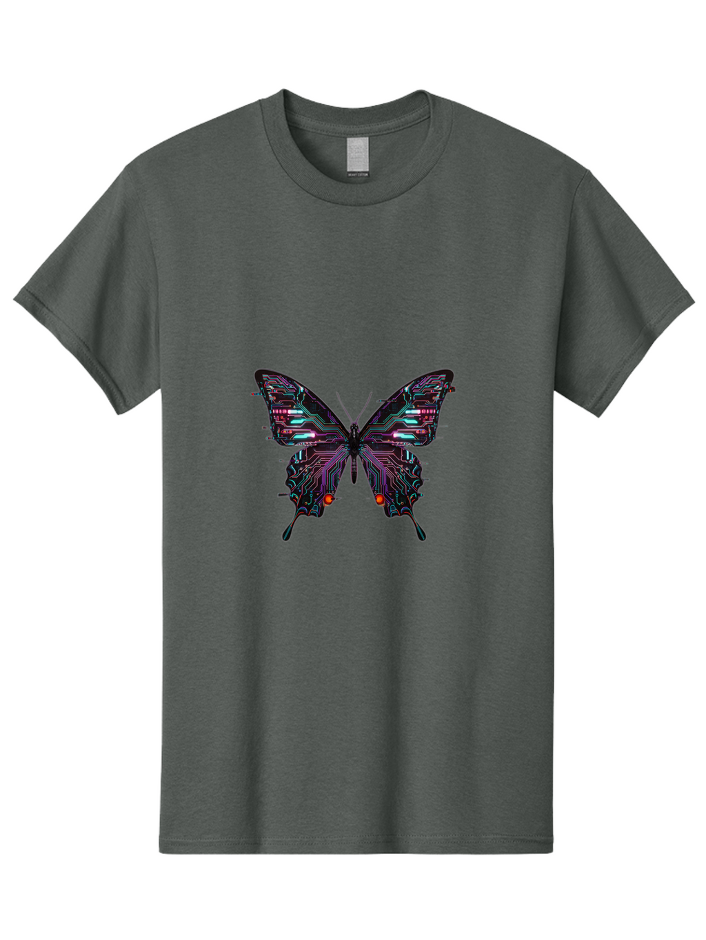 Circuit-Butterfly-1 Men'S Graphic Tee, 100% Cotton, Comfortable Casual Summer Wear, Machine Washable, Vintage Camera, Old Camera, Antique Camera, Black Camera, Classic Photography, Photography Equipment, Nostalgic Device, Film Camera, Bah752