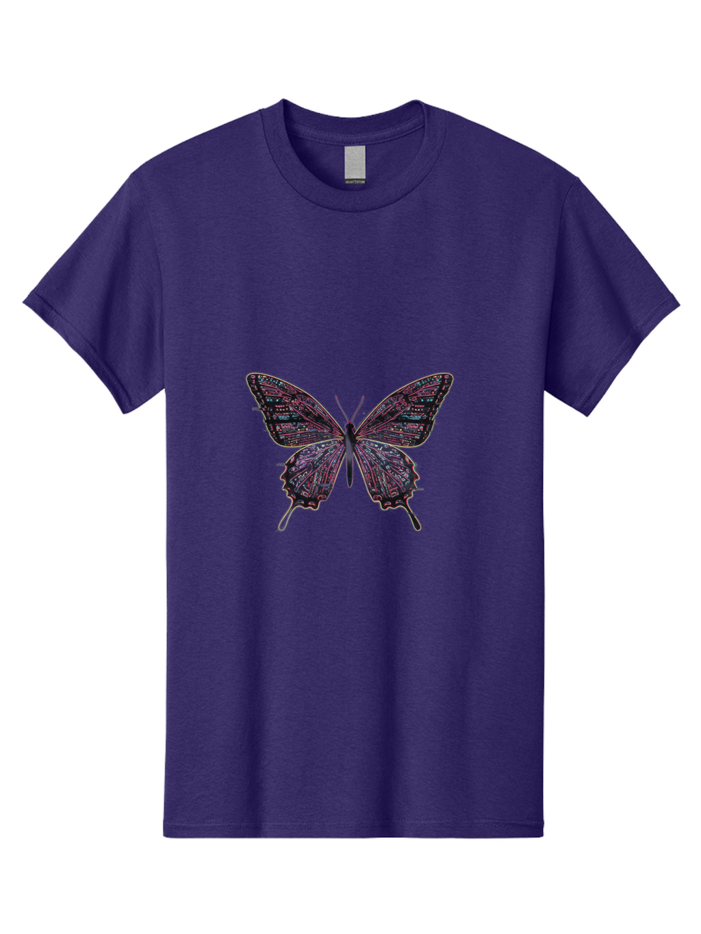 Circuit-Butterfly-3 Men'S Graphic Tee, 100% Cotton, Comfortable Casual Summer Wear, Machine Washable, Vintage Camera, Old Camera, Antique Camera, Black Camera, Classic Photography, Photography Equipment, Nostalgic Device, Film Camera, Bah754