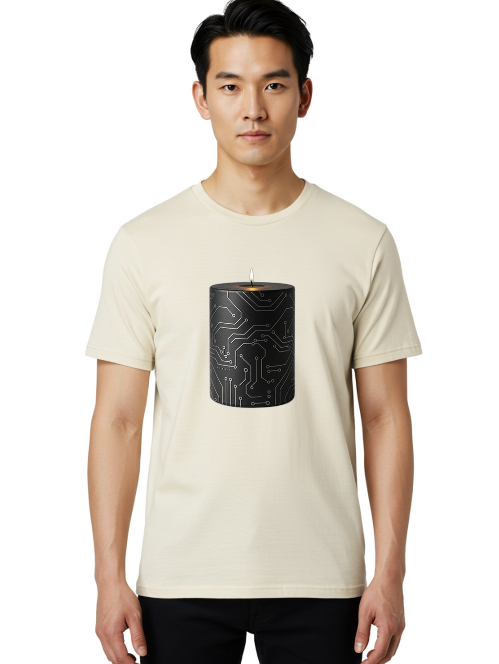 Circuit-Candle Men'S Graphic Tee, 100% Cotton, Comfortable Casual Summer Wear, Machine Washable, Vintage Camera, Old Camera, Antique Camera, Black Camera, Classic Photography, Photography Equipment, Nostalgic Device, Film Camera, Camera Art Bah756