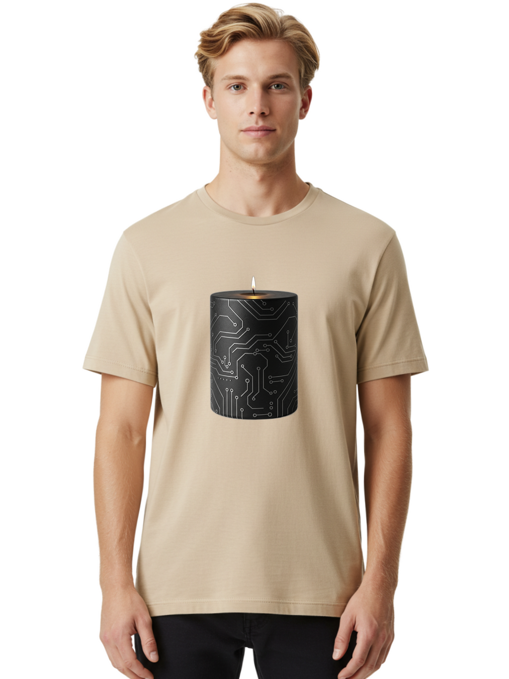 Circuit-Candle Men'S Graphic Tee, 100% Cotton, Comfortable Casual Summer Wear, Machine Washable, Vintage Camera, Old Camera, Antique Camera, Black Camera, Classic Photography, Photography Equipment, Nostalgic Device, Film Camera, Camera Art Bah756