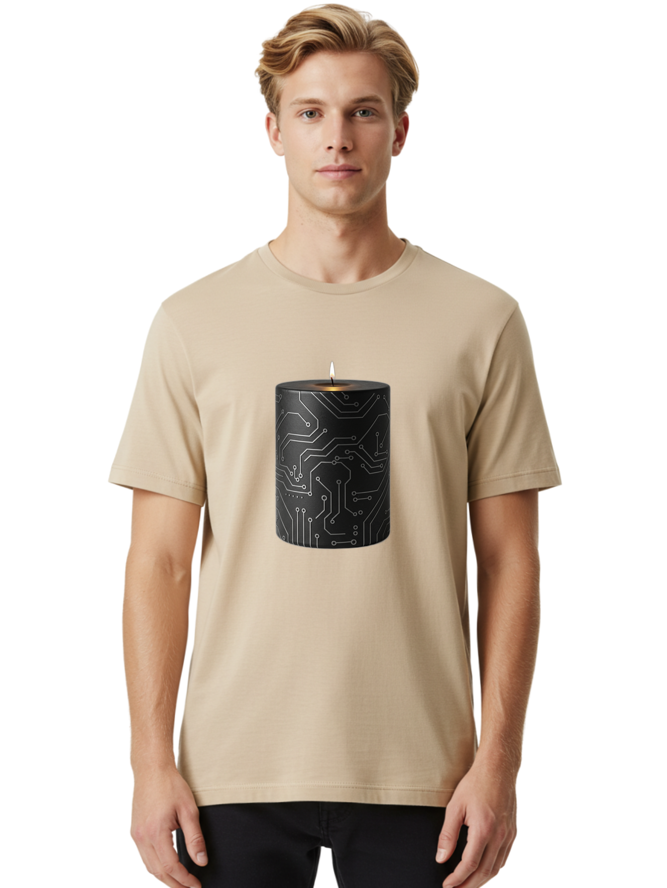 Circuit-Candle Men'S Graphic Tee, 100% Cotton, Comfortable Casual Summer Wear, Machine Washable, Vintage Camera, Old Camera, Antique Camera, Black Camera, Classic Photography, Photography Equipment, Nostalgic Device, Film Camera, Camera Art Bah756
