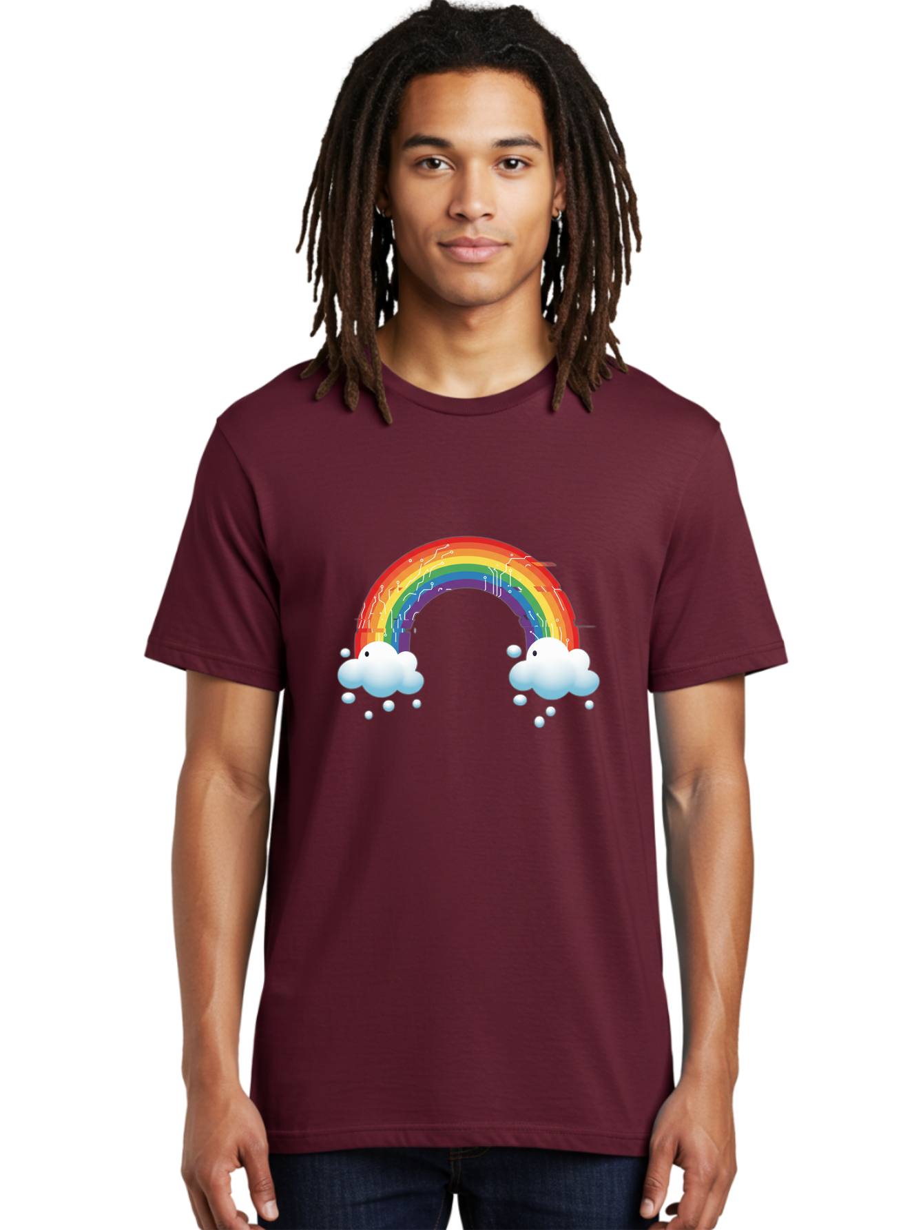 Circuit-Rainbow Men'S Graphic Tee, 100% Cotton, Comfortable Casual Summer Wear, Machine Washable, Vintage Camera, Old Camera, Antique Camera, Black Camera, Classic Photography, Photography Equipment, Nostalgic Device, Film Camera, Camera Art Bah758