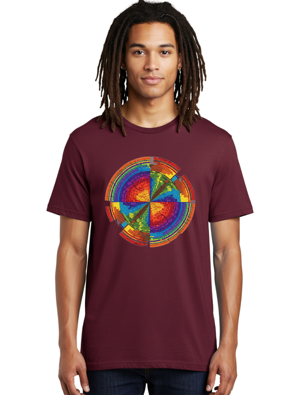 Circular-Mosaic Men'S Graphic Tee, 100% Cotton, Comfortable Casual Summer Wear, Machine Washable, Vintage Camera, Old Camera, Antique Camera, Black Camera, Classic Photography, Photography Equipment, Nostalgic Device, Film Camera, Camera Art Bah759