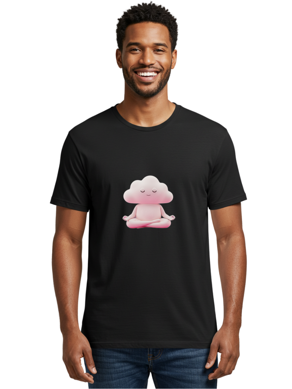 Cloud-Character-Meditating Men'S Graphic Tee, 100% Cotton, Comfortable Casual Summer Wear, Machine Washable, Vintage Camera, Old Camera, Antique Camera, Black Camera, Classic Photography, Photography Equipment, Nostalgic Device, Film Camera, Bah760
