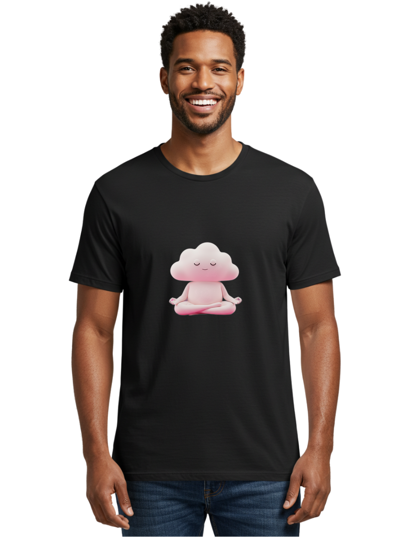 Cloud-Character-Meditating Men'S Graphic Tee, 100% Cotton, Comfortable Casual Summer Wear, Machine Washable, Vintage Camera, Old Camera, Antique Camera, Black Camera, Classic Photography, Photography Equipment, Nostalgic Device, Film Camera, Bah760