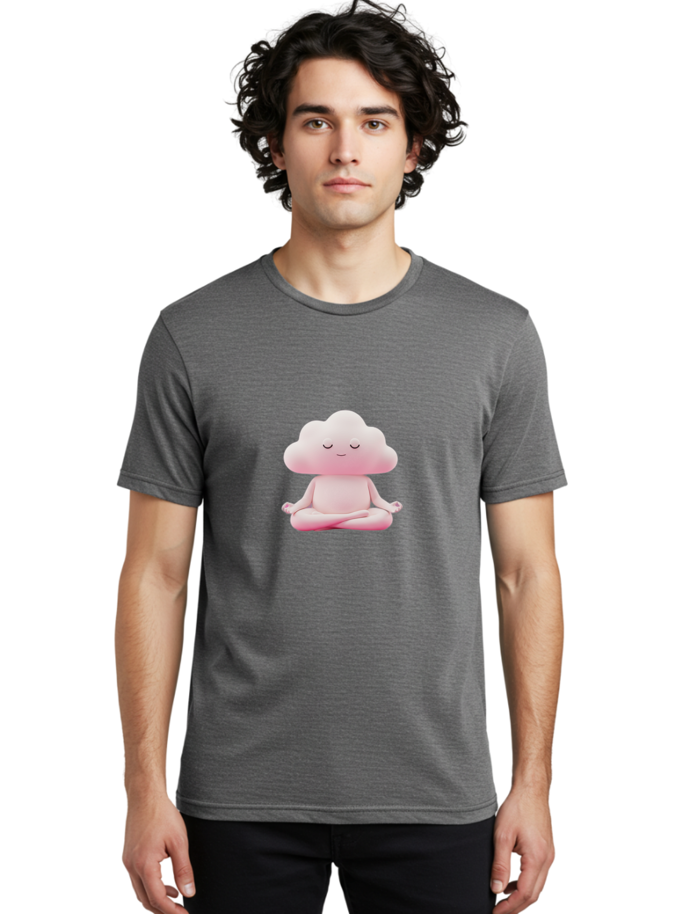 Cloud-Character-Meditating Men'S Graphic Tee, 100% Cotton, Comfortable Casual Summer Wear, Machine Washable, Vintage Camera, Old Camera, Antique Camera, Black Camera, Classic Photography, Photography Equipment, Nostalgic Device, Film Camera, Bah760