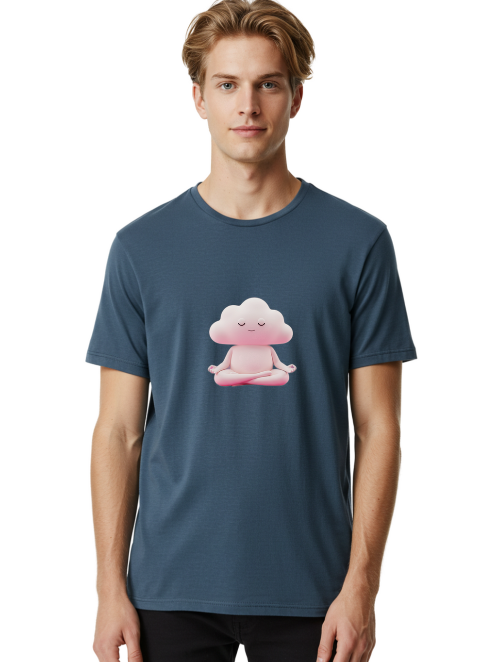 Cloud-Character-Meditating Men'S Graphic Tee, 100% Cotton, Comfortable Casual Summer Wear, Machine Washable, Vintage Camera, Old Camera, Antique Camera, Black Camera, Classic Photography, Photography Equipment, Nostalgic Device, Film Camera, Bah760