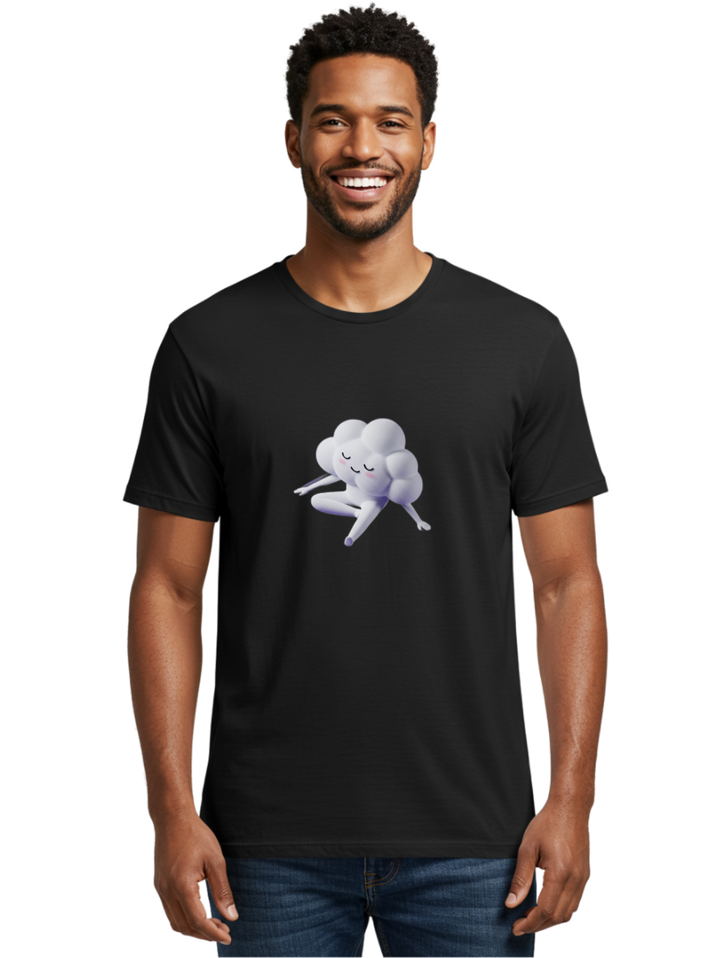 Cloud-Emoji-Meditating Men'S Graphic Tee, 100% Cotton, Comfortable Casual Summer Wear, Machine Washable, Vintage Camera, Old Camera, Antique Camera, Black Camera, Classic Photography, Photography Equipment, Nostalgic Device, Film Camera, Bah762