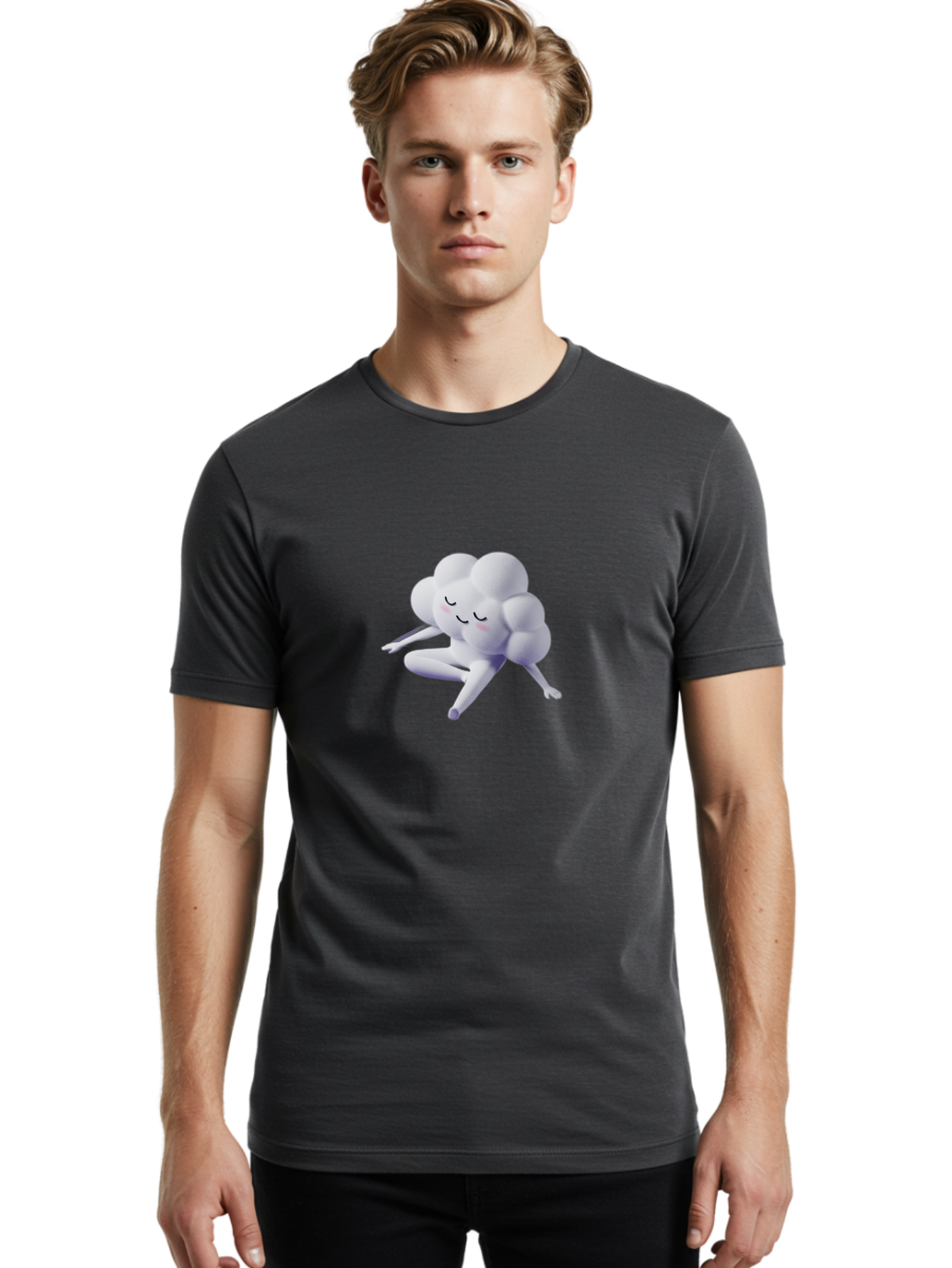 Cloud-Emoji-Meditating Men'S Graphic Tee, 100% Cotton, Comfortable Casual Summer Wear, Machine Washable, Vintage Camera, Old Camera, Antique Camera, Black Camera, Classic Photography, Photography Equipment, Nostalgic Device, Film Camera, Bah762
