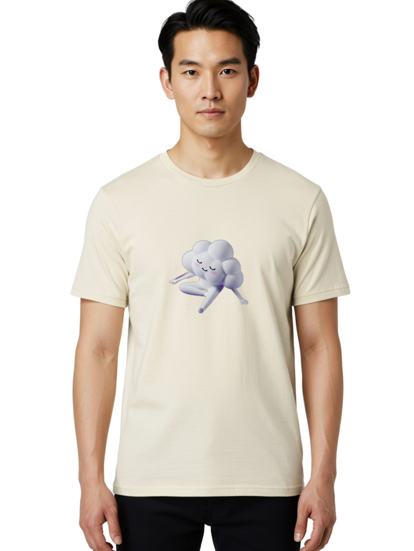 Cloud-Emoji-Meditating Men'S Graphic Tee, 100% Cotton, Comfortable Casual Summer Wear, Machine Washable, Vintage Camera, Old Camera, Antique Camera, Black Camera, Classic Photography, Photography Equipment, Nostalgic Device, Film Camera, Bah762