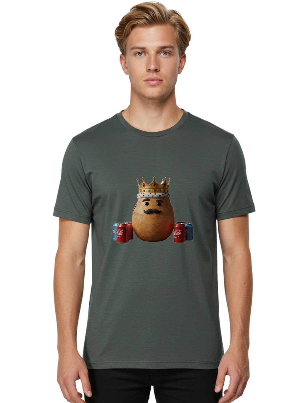 Coca-Cola-Potato Men'S Graphic Tee, 100% Cotton, Comfortable Casual Summer Wear, Machine Washable, Vintage Camera, Old Camera, Antique Camera, Black Camera, Classic Photography, Photography Equipment, Nostalgic Device, Film Camera, Camera Art Bah767
