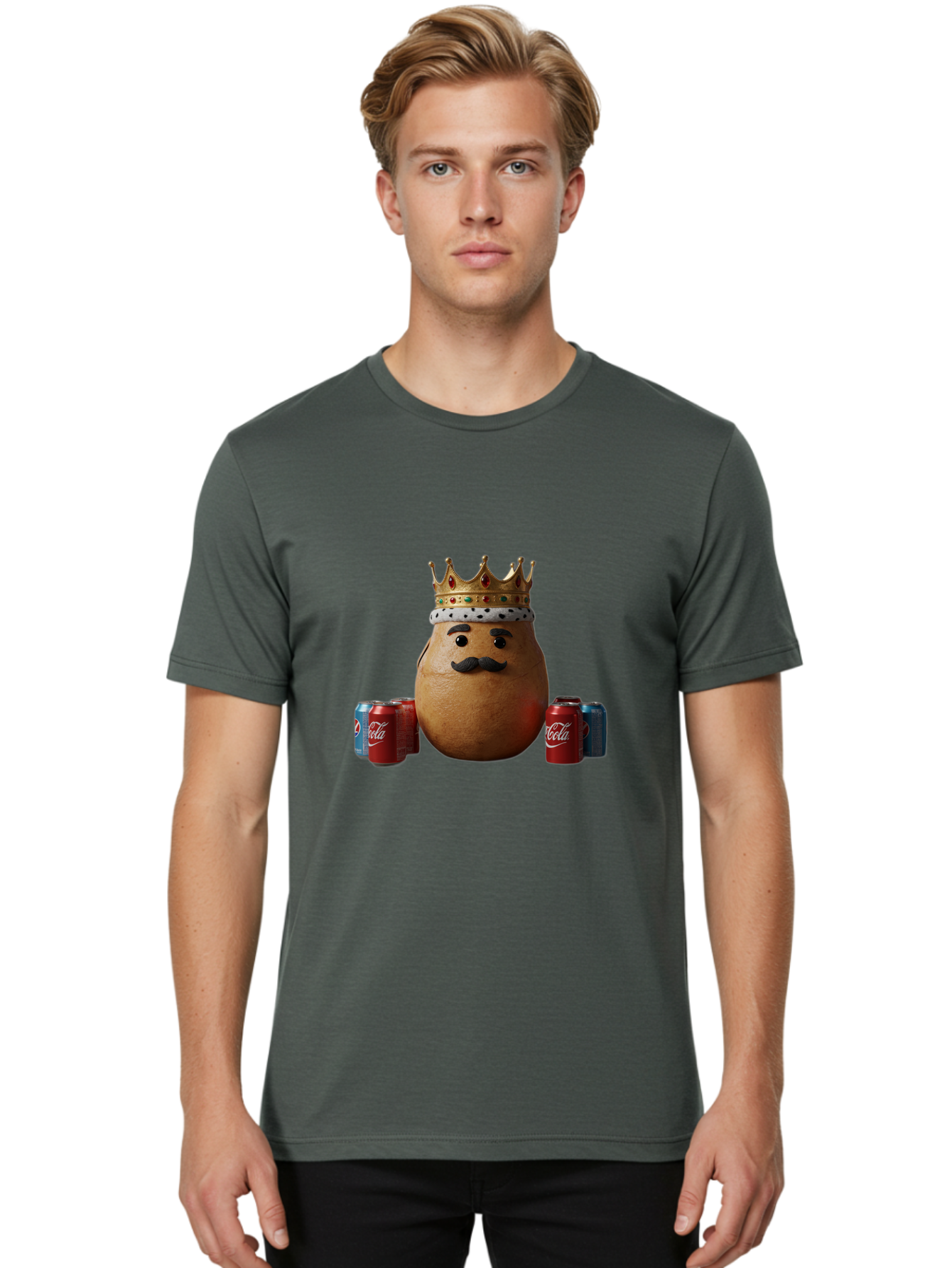 Coca-Cola-Potato Men'S Graphic Tee, 100% Cotton, Comfortable Casual Summer Wear, Machine Washable, Vintage Camera, Old Camera, Antique Camera, Black Camera, Classic Photography, Photography Equipment, Nostalgic Device, Film Camera, Camera Art Bah767