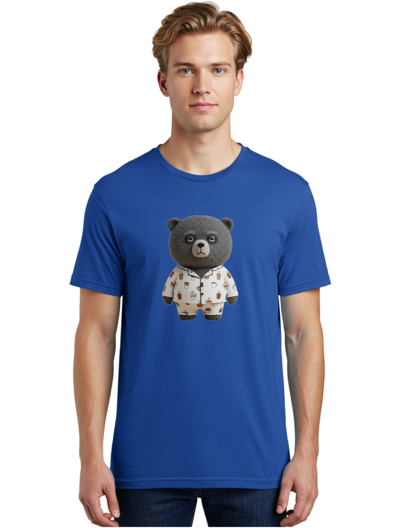 Coffee-Bear-1 Men'S Graphic Tee, 100% Cotton, Comfortable Casual Summer Wear, Machine Washable, Vintage Camera, Old Camera, Antique Camera, Black Camera, Classic Photography, Photography Equipment, Nostalgic Device, Film Camera, Camera Art Bah768