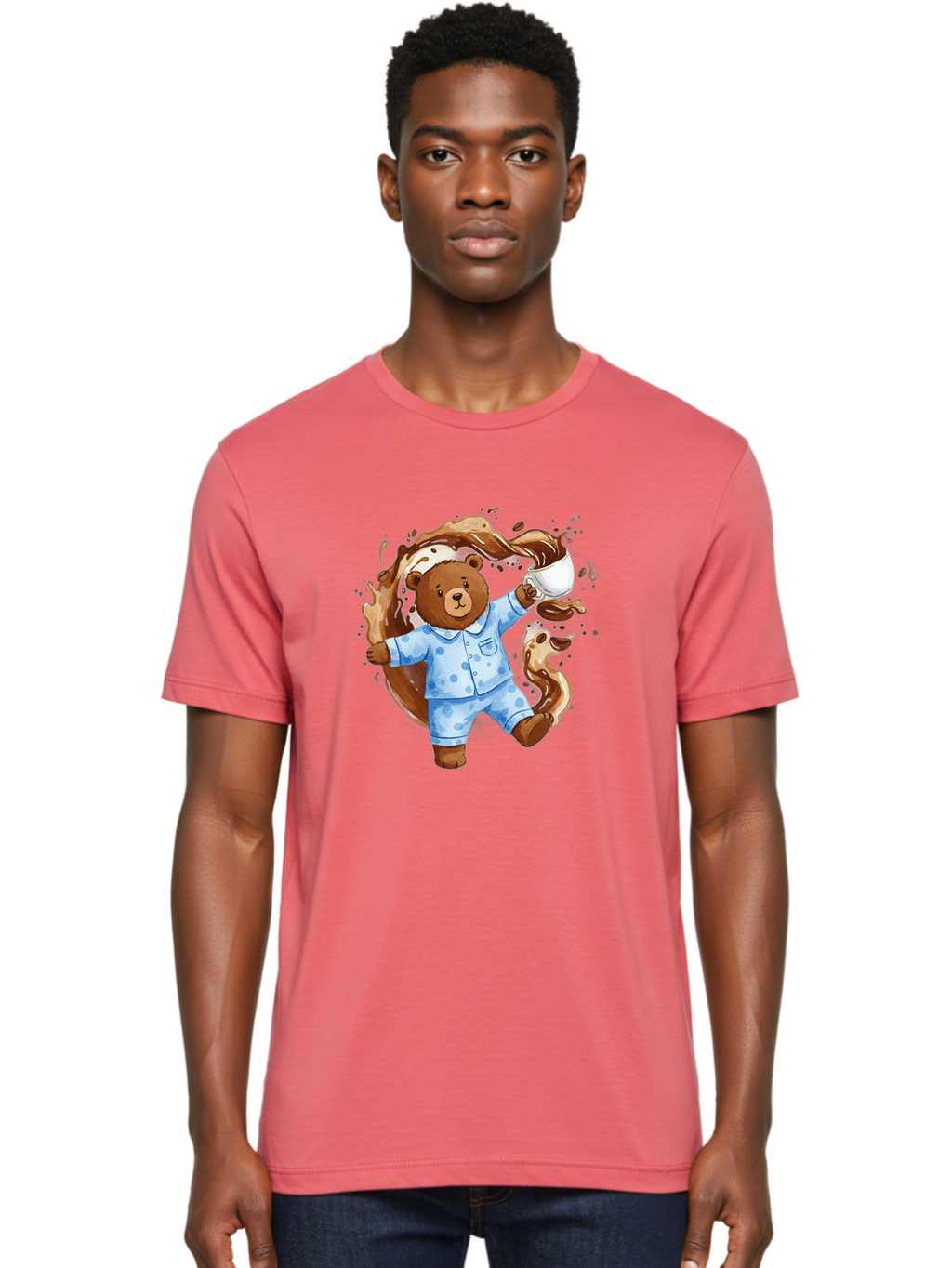 Coffee-Bear Men'S Graphic Tee, 100% Cotton, Comfortable Casual Summer Wear, Machine Washable, Vintage Camera, Old Camera, Antique Camera, Black Camera, Classic Photography, Photography Equipment, Nostalgic Device, Film Camera, Camera Art Bah769