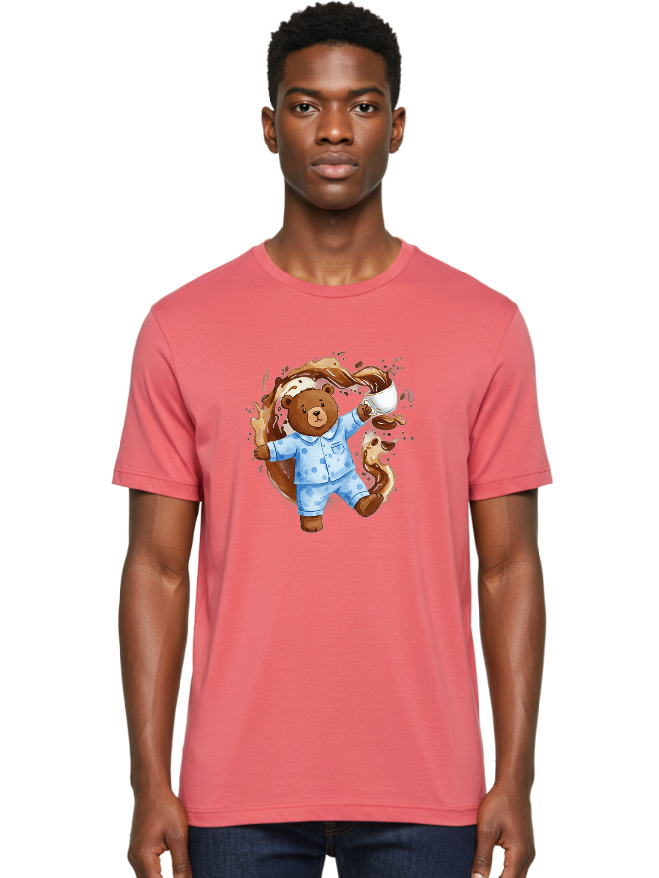 Coffee-Bear Men'S Graphic Tee, 100% Cotton, Comfortable Casual Summer Wear, Machine Washable, Vintage Camera, Old Camera, Antique Camera, Black Camera, Classic Photography, Photography Equipment, Nostalgic Device, Film Camera, Camera Art Bah769