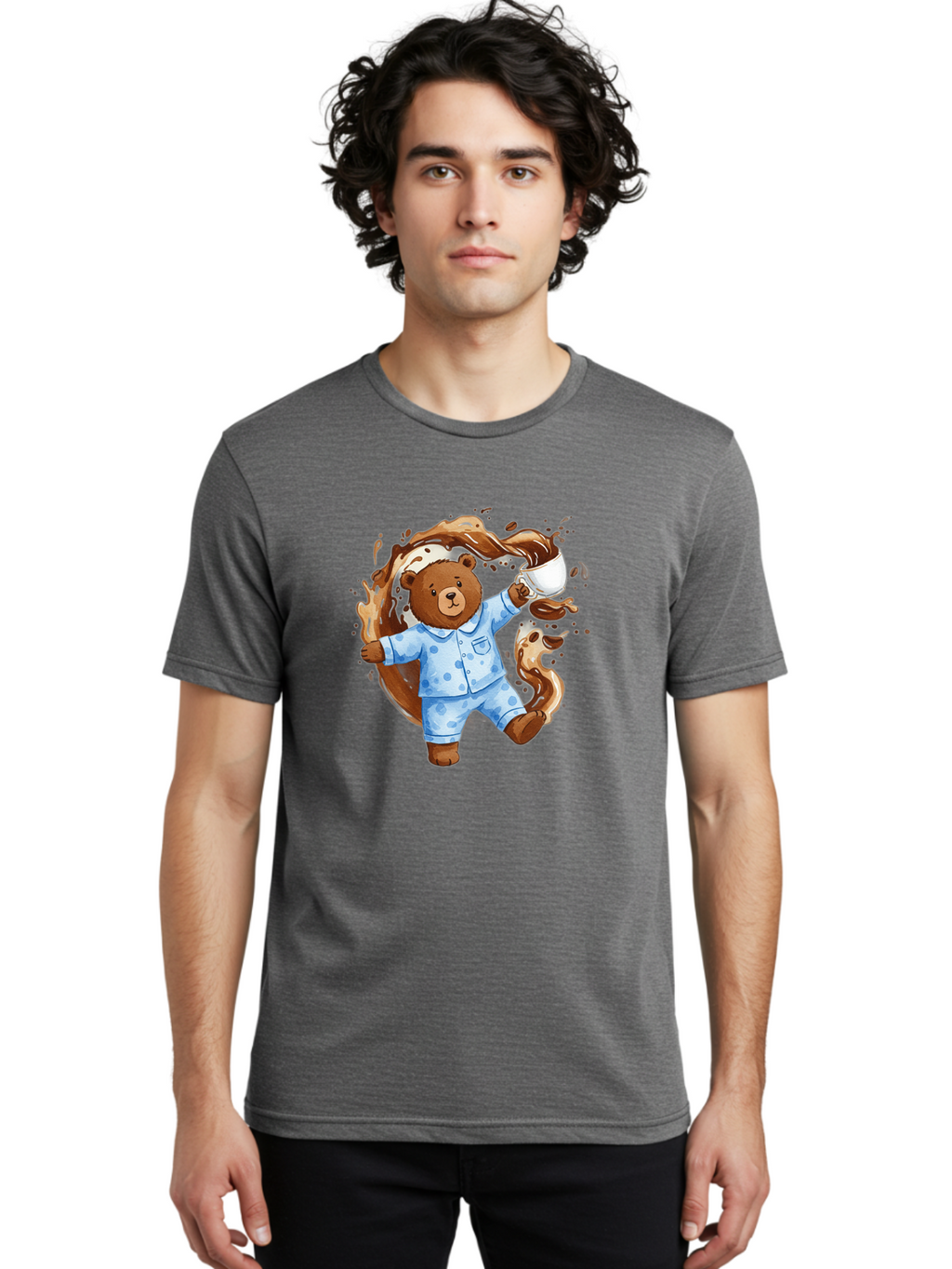 Coffee-Bear Men'S Graphic Tee, 100% Cotton, Comfortable Casual Summer Wear, Machine Washable, Vintage Camera, Old Camera, Antique Camera, Black Camera, Classic Photography, Photography Equipment, Nostalgic Device, Film Camera, Camera Art Bah769
