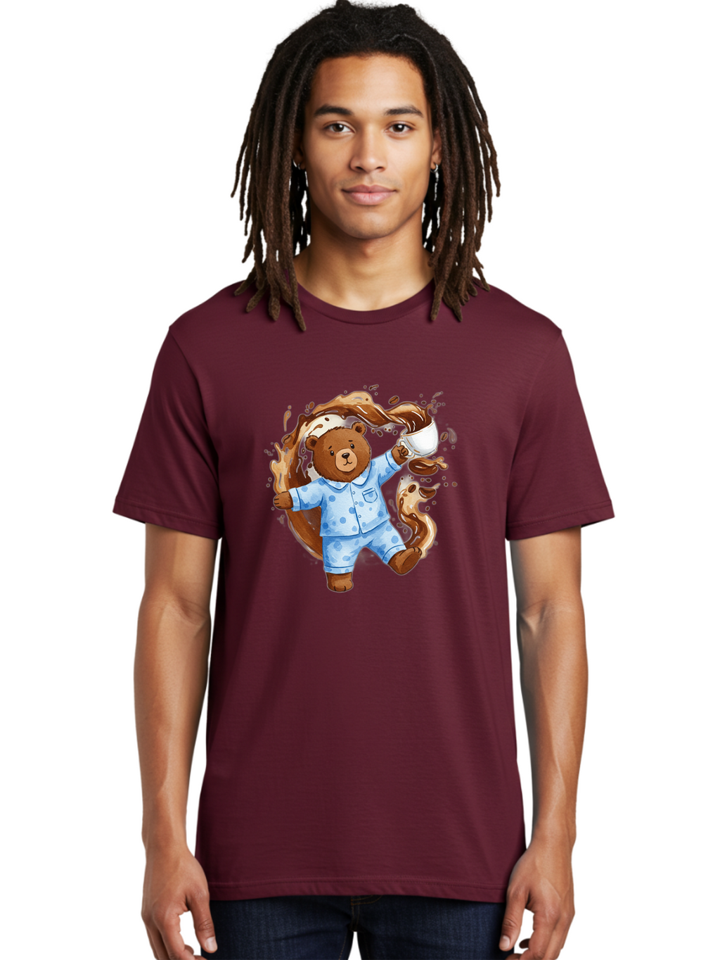 Coffee-Bear Men'S Graphic Tee, 100% Cotton, Comfortable Casual Summer Wear, Machine Washable, Vintage Camera, Old Camera, Antique Camera, Black Camera, Classic Photography, Photography Equipment, Nostalgic Device, Film Camera, Camera Art Bah769