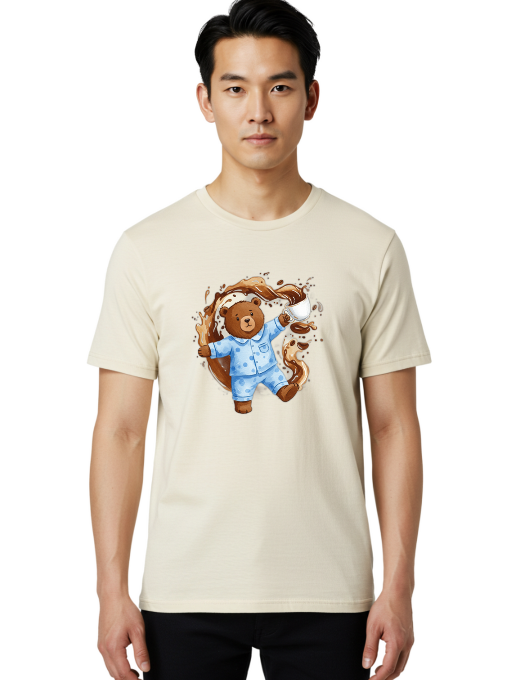 Coffee-Bear Men'S Graphic Tee, 100% Cotton, Comfortable Casual Summer Wear, Machine Washable, Vintage Camera, Old Camera, Antique Camera, Black Camera, Classic Photography, Photography Equipment, Nostalgic Device, Film Camera, Camera Art Bah769