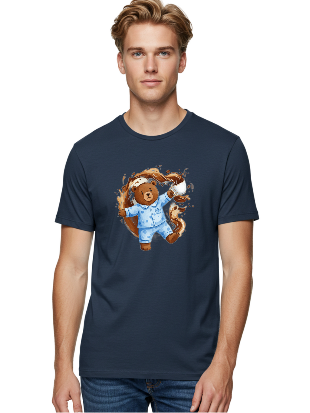 Coffee-Bear Men'S Graphic Tee, 100% Cotton, Comfortable Casual Summer Wear, Machine Washable, Vintage Camera, Old Camera, Antique Camera, Black Camera, Classic Photography, Photography Equipment, Nostalgic Device, Film Camera, Camera Art Bah769