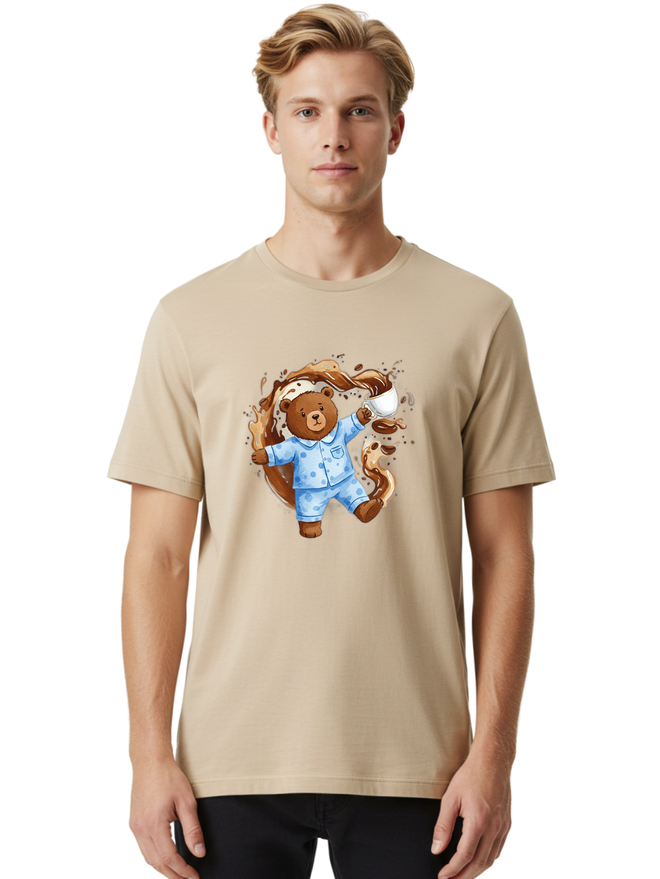 Coffee-Bear Men'S Graphic Tee, 100% Cotton, Comfortable Casual Summer Wear, Machine Washable, Vintage Camera, Old Camera, Antique Camera, Black Camera, Classic Photography, Photography Equipment, Nostalgic Device, Film Camera, Camera Art Bah769
