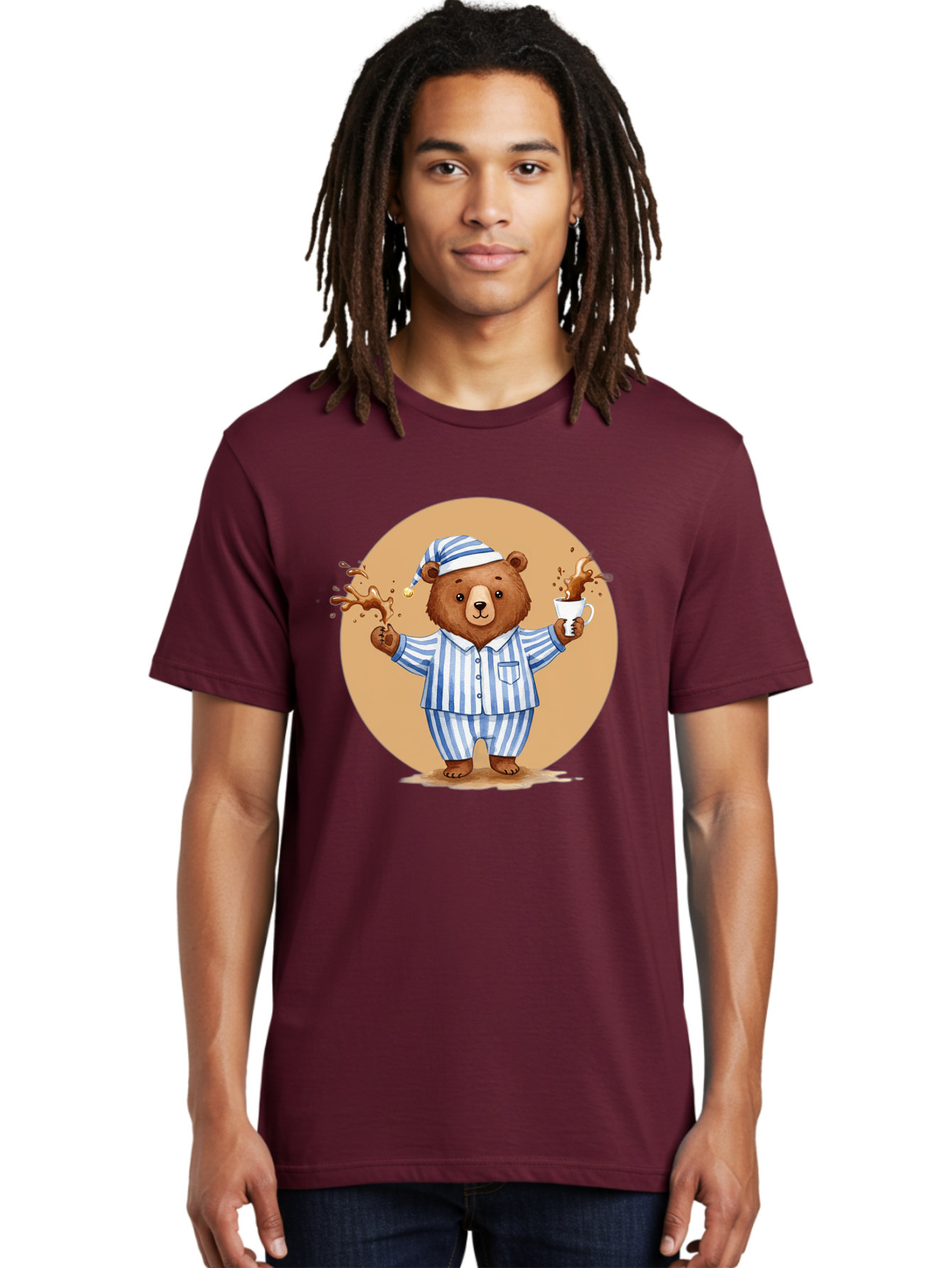 Coffee-Spilling-Bear Men'S Graphic Tee, 100% Cotton, Comfortable Casual Summer Wear, Machine Washable, Vintage Camera, Old Camera, Antique Camera, Black Camera, Classic Photography, Photography Equipment, Nostalgic Device, Film Camera, Bah770