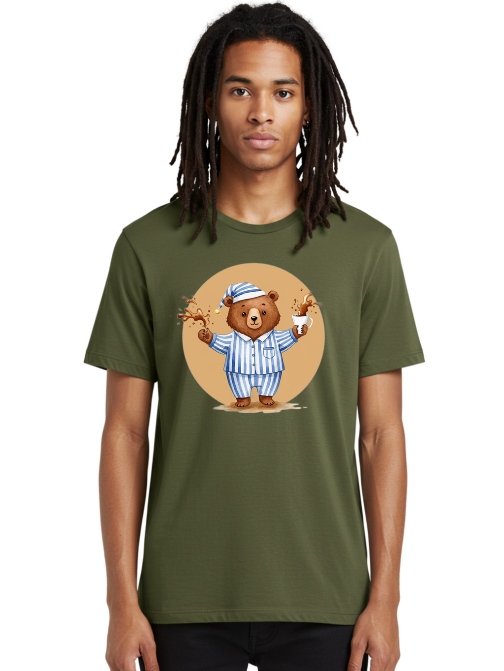 Coffee-Spilling-Bear Men'S Graphic Tee, 100% Cotton, Comfortable Casual Summer Wear, Machine Washable, Vintage Camera, Old Camera, Antique Camera, Black Camera, Classic Photography, Photography Equipment, Nostalgic Device, Film Camera, Bah770