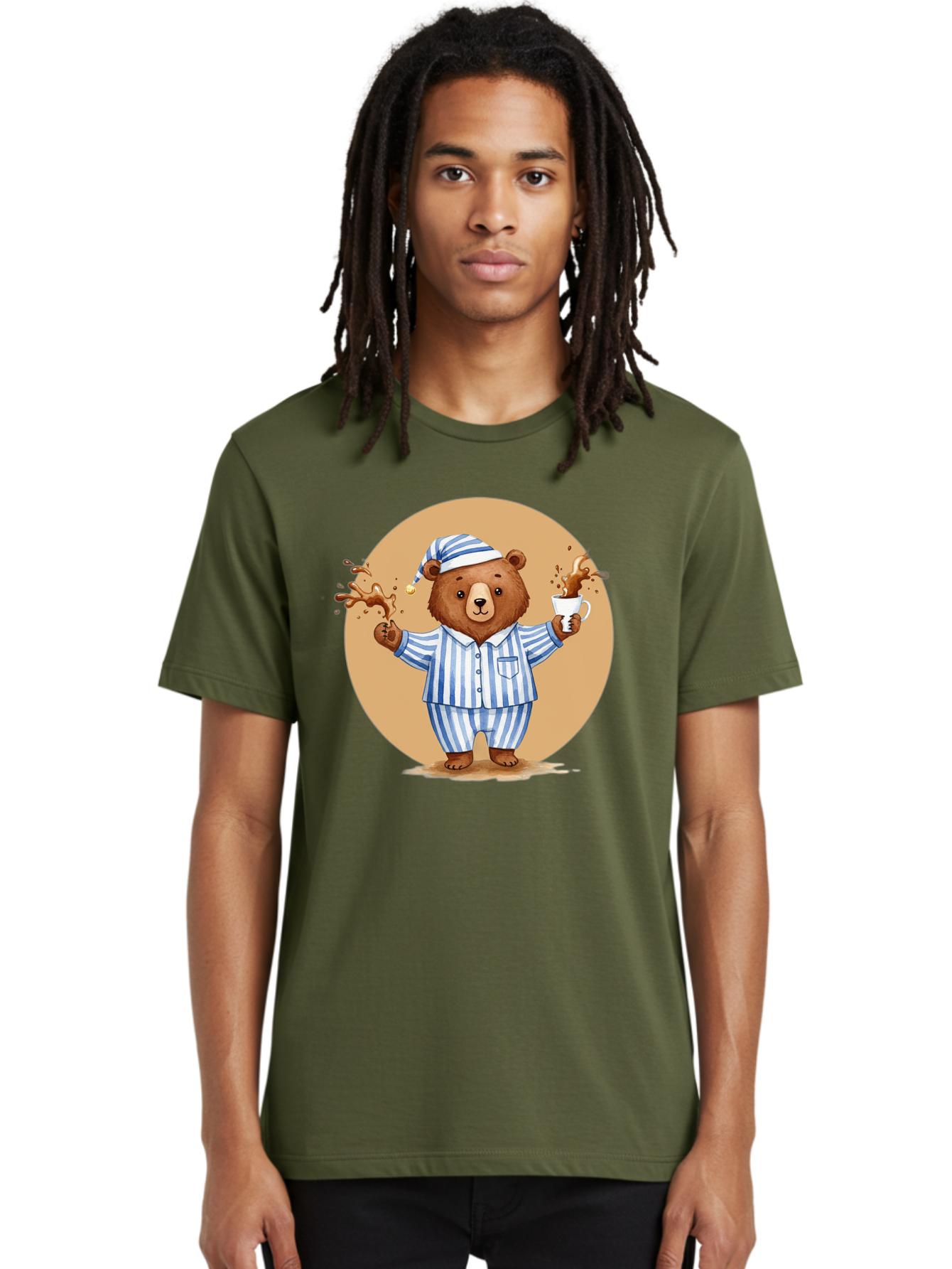 Coffee-Spilling-Bear Men'S Graphic Tee, 100% Cotton, Comfortable Casual Summer Wear, Machine Washable, Vintage Camera, Old Camera, Antique Camera, Black Camera, Classic Photography, Photography Equipment, Nostalgic Device, Film Camera, Bah770