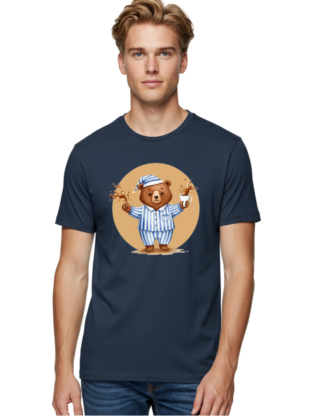 Coffee-Spilling-Bear Men'S Graphic Tee, 100% Cotton, Comfortable Casual Summer Wear, Machine Washable, Vintage Camera, Old Camera, Antique Camera, Black Camera, Classic Photography, Photography Equipment, Nostalgic Device, Film Camera, Bah770