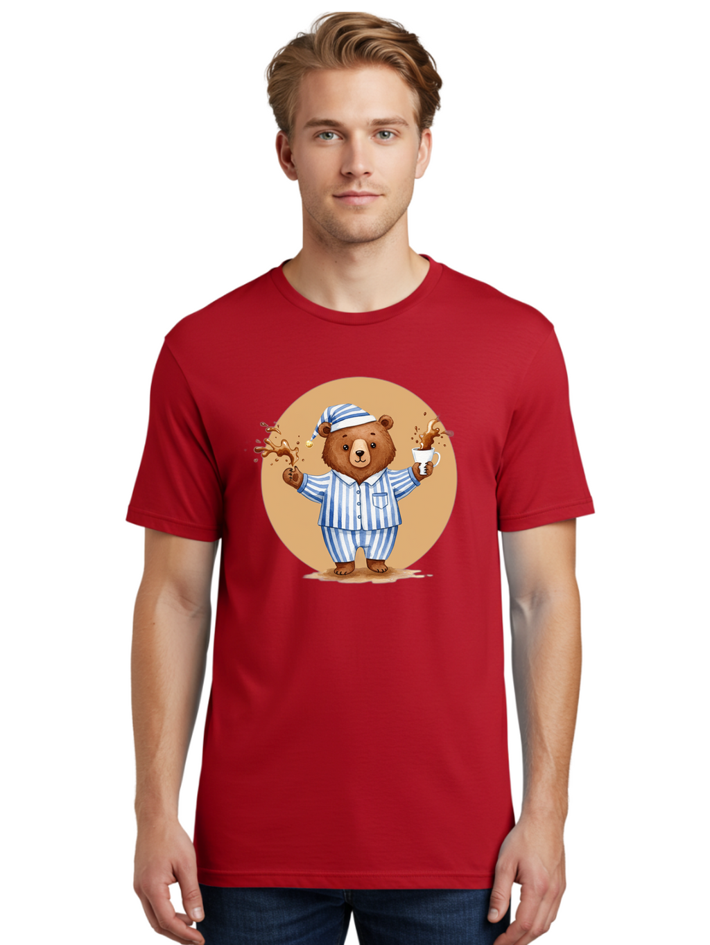 Coffee-Spilling-Bear Men'S Graphic Tee, 100% Cotton, Comfortable Casual Summer Wear, Machine Washable, Vintage Camera, Old Camera, Antique Camera, Black Camera, Classic Photography, Photography Equipment, Nostalgic Device, Film Camera, Bah770
