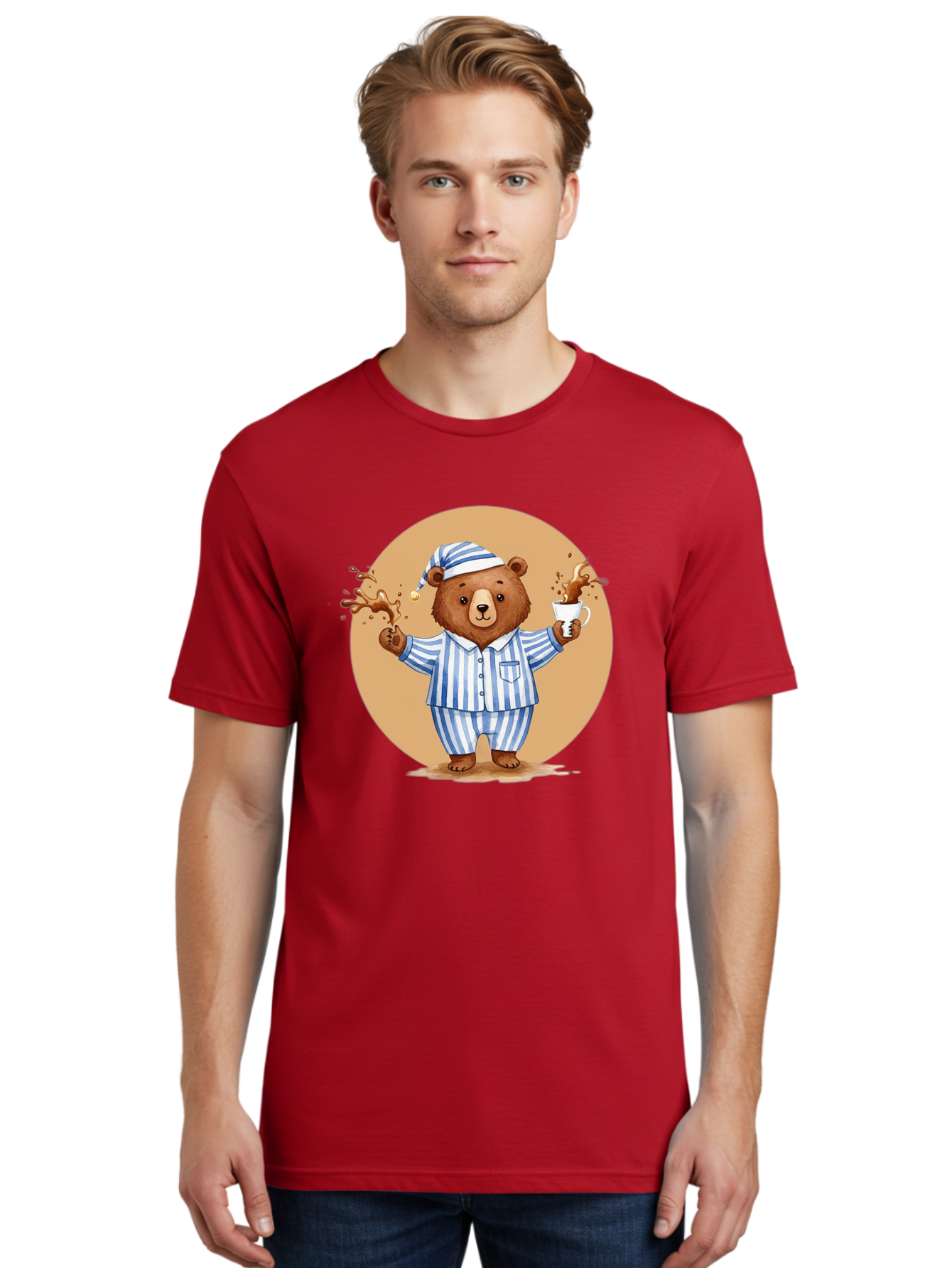 Coffee-Spilling-Bear Men'S Graphic Tee, 100% Cotton, Comfortable Casual Summer Wear, Machine Washable, Vintage Camera, Old Camera, Antique Camera, Black Camera, Classic Photography, Photography Equipment, Nostalgic Device, Film Camera, Bah770