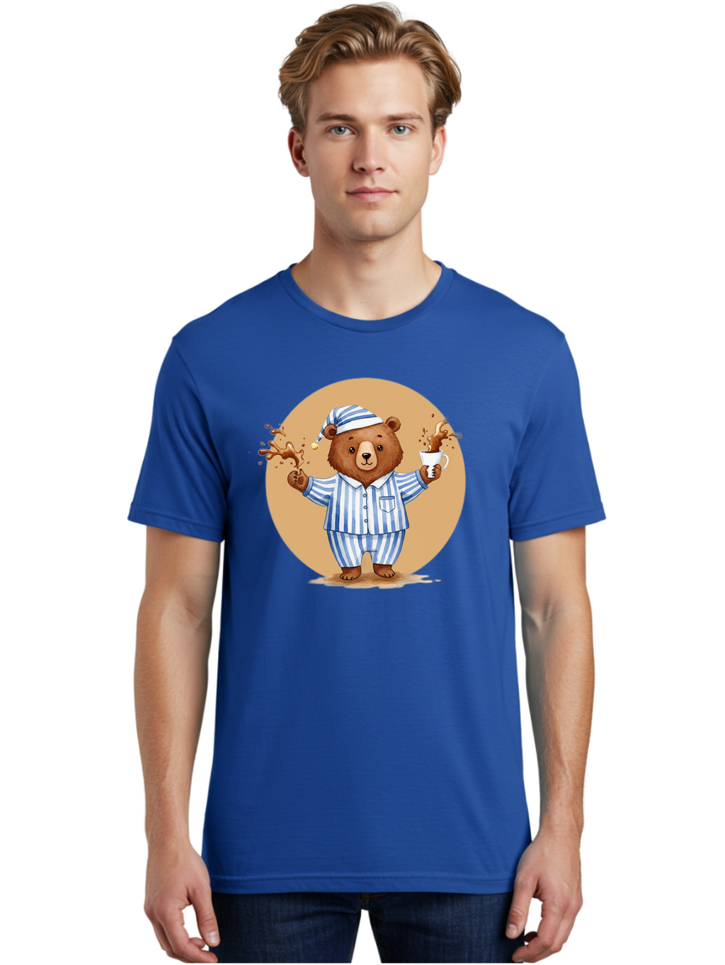 Coffee-Spilling-Bear Men'S Graphic Tee, 100% Cotton, Comfortable Casual Summer Wear, Machine Washable, Vintage Camera, Old Camera, Antique Camera, Black Camera, Classic Photography, Photography Equipment, Nostalgic Device, Film Camera, Bah770