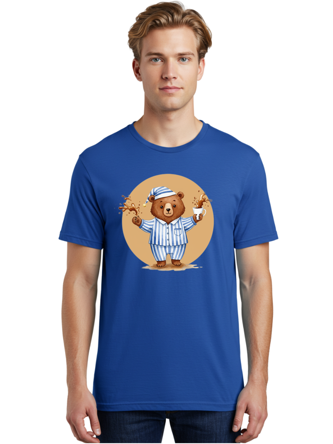 Coffee-Spilling-Bear Men'S Graphic Tee, 100% Cotton, Comfortable Casual Summer Wear, Machine Washable, Vintage Camera, Old Camera, Antique Camera, Black Camera, Classic Photography, Photography Equipment, Nostalgic Device, Film Camera, Bah770