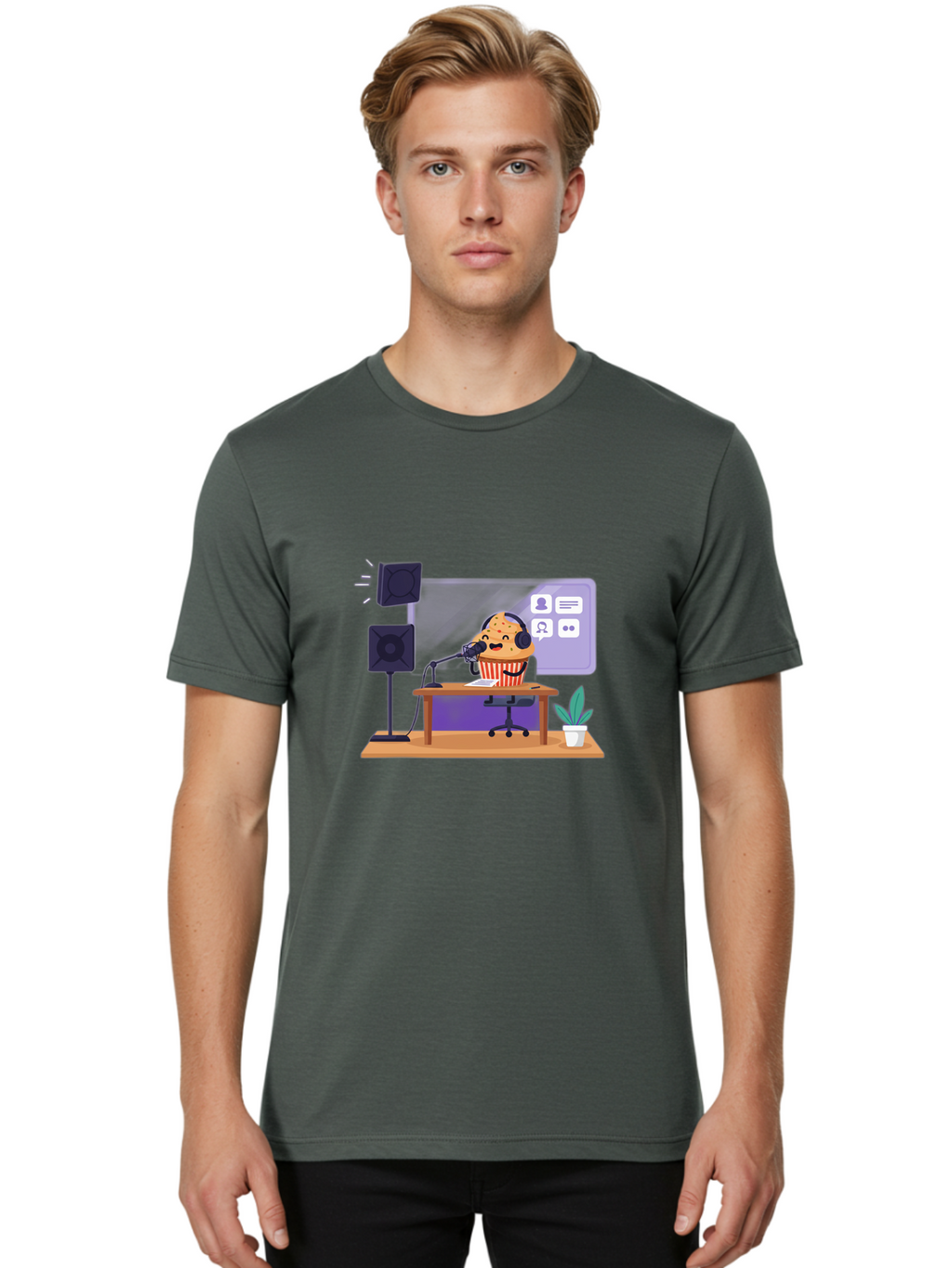 Cookie-Podcast Men'S Graphic Tee, 100% Cotton, Comfortable Casual Summer Wear, Machine Washable, Vintage Camera, Old Camera, Antique Camera, Black Camera, Classic Photography, Photography Equipment, Nostalgic Device, Film Camera, Camera Art Bah782