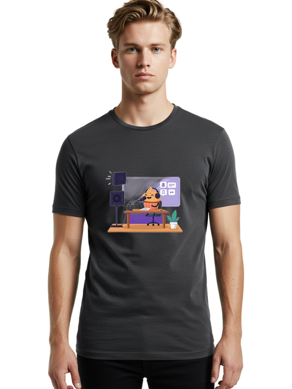 Cookie-Podcast Men'S Graphic Tee, 100% Cotton, Comfortable Casual Summer Wear, Machine Washable, Vintage Camera, Old Camera, Antique Camera, Black Camera, Classic Photography, Photography Equipment, Nostalgic Device, Film Camera, Camera Art Bah782