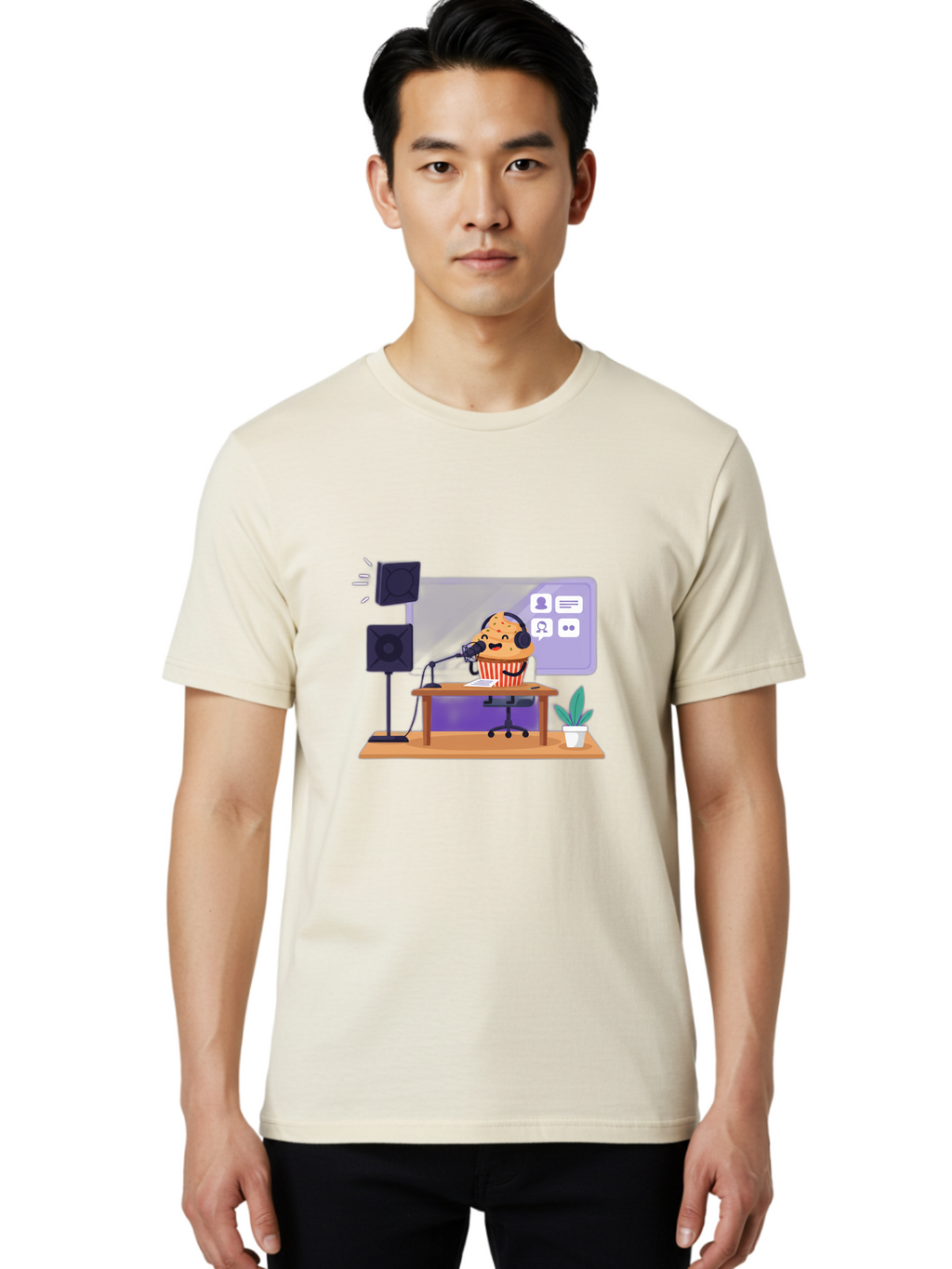 Cookie-Podcast Men'S Graphic Tee, 100% Cotton, Comfortable Casual Summer Wear, Machine Washable, Vintage Camera, Old Camera, Antique Camera, Black Camera, Classic Photography, Photography Equipment, Nostalgic Device, Film Camera, Camera Art Bah782