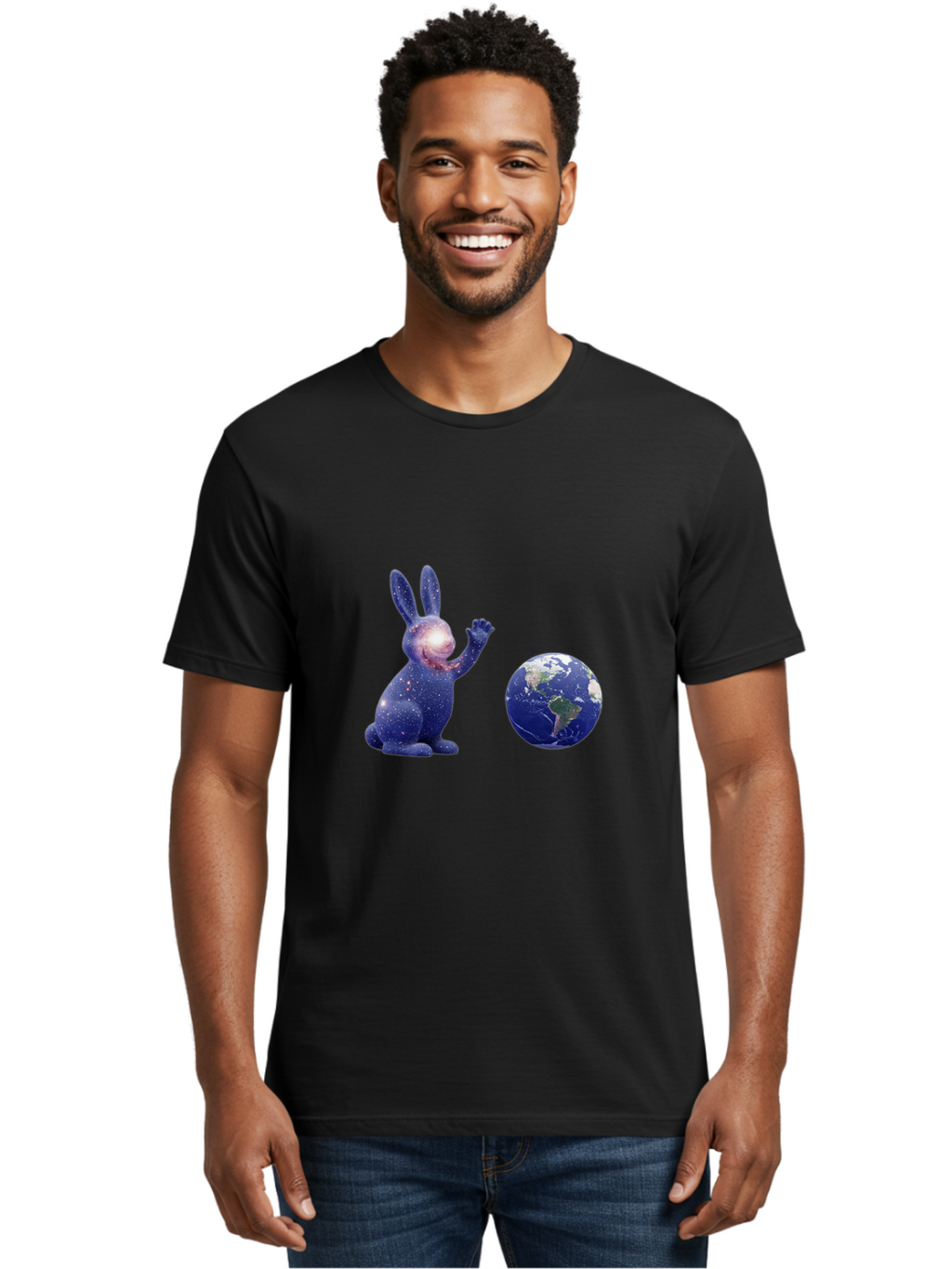 Cosmic-Rabbit-2 Men'S Graphic Tee, 100% Cotton, Comfortable Casual Summer Wear, Machine Washable, Vintage Camera, Old Camera, Antique Camera, Black Camera, Classic Photography, Photography Equipment, Nostalgic Device, Film Camera, Camera Art Bah786