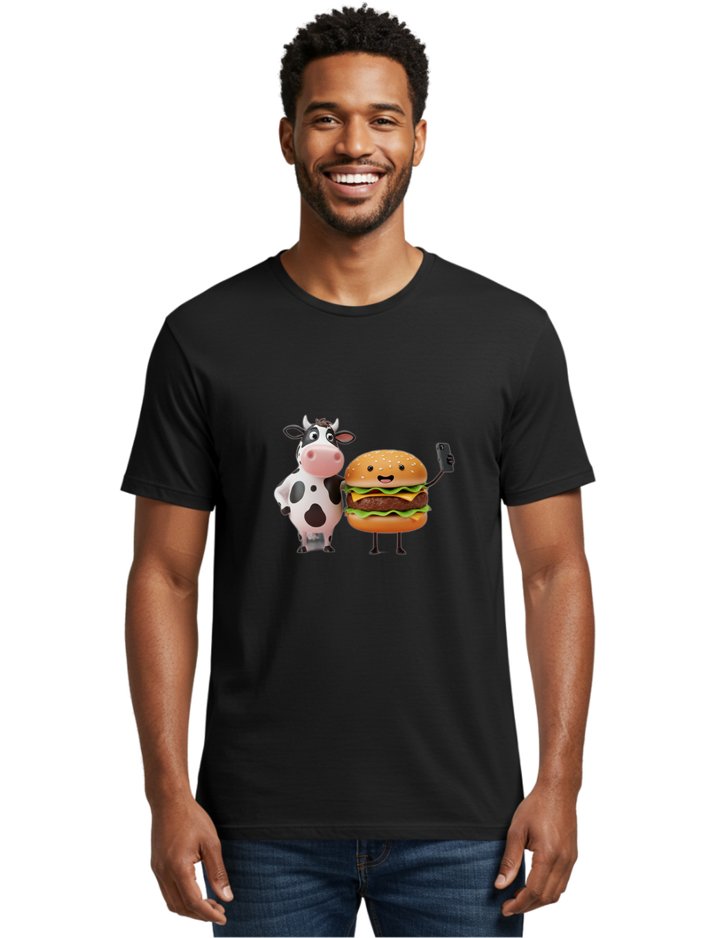 Cow-And-Burger Men'S Graphic Tee, 100% Cotton, Comfortable Casual Summer Wear, Machine Washable, Vintage Camera, Old Camera, Antique Camera, Black Camera, Classic Photography, Photography Equipment, Nostalgic Device, Film Camera, Camera Art Bah791