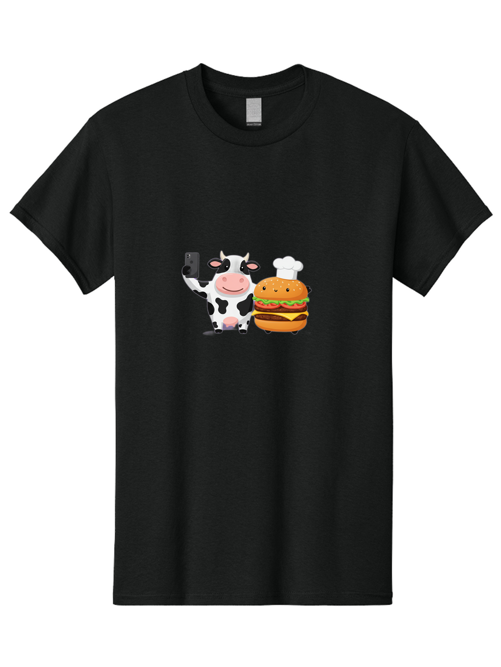 Cow-And-Hamburger-1 Men'S Graphic Tee, 100% Cotton, Comfortable Casual Summer Wear, Machine Washable, Vintage Camera, Old Camera, Antique Camera, Black Camera, Classic Photography, Photography Equipment, Nostalgic Device, Film Camera, Bah792
