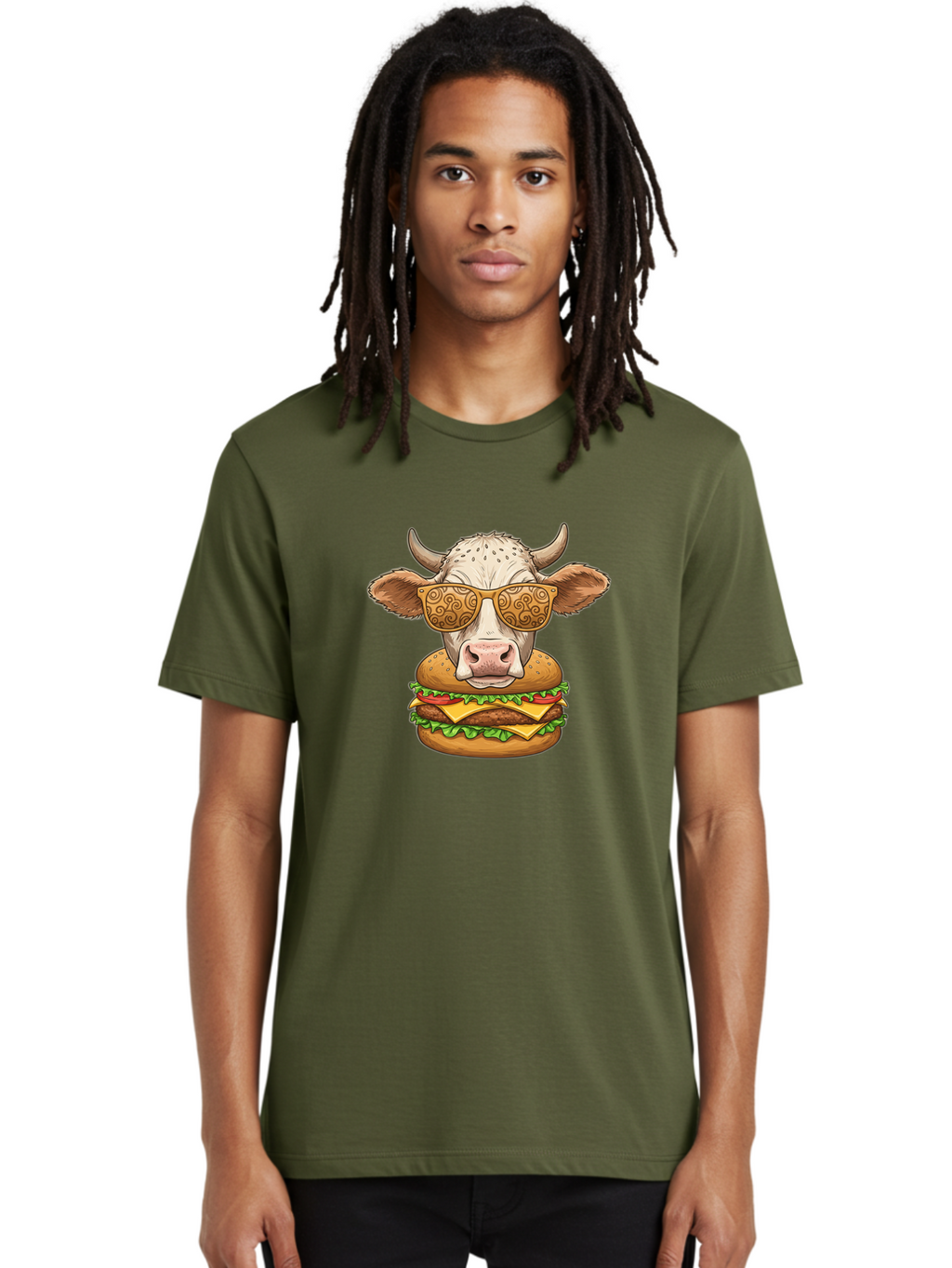 Cow-Burger-1 Men'S Graphic Tee, 100% Cotton, Comfortable Casual Summer Wear, Machine Washable, Vintage Camera, Old Camera, Antique Camera, Black Camera, Classic Photography, Photography Equipment, Nostalgic Device, Film Camera, Camera Art Bah794