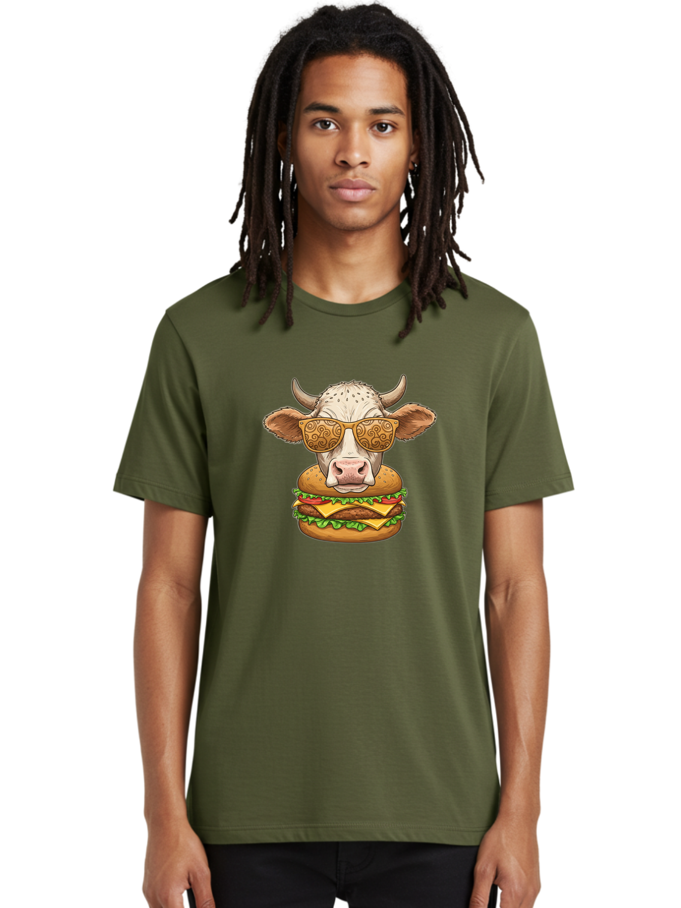Cow-Burger-1 Men'S Graphic Tee, 100% Cotton, Comfortable Casual Summer Wear, Machine Washable, Vintage Camera, Old Camera, Antique Camera, Black Camera, Classic Photography, Photography Equipment, Nostalgic Device, Film Camera, Camera Art Bah794