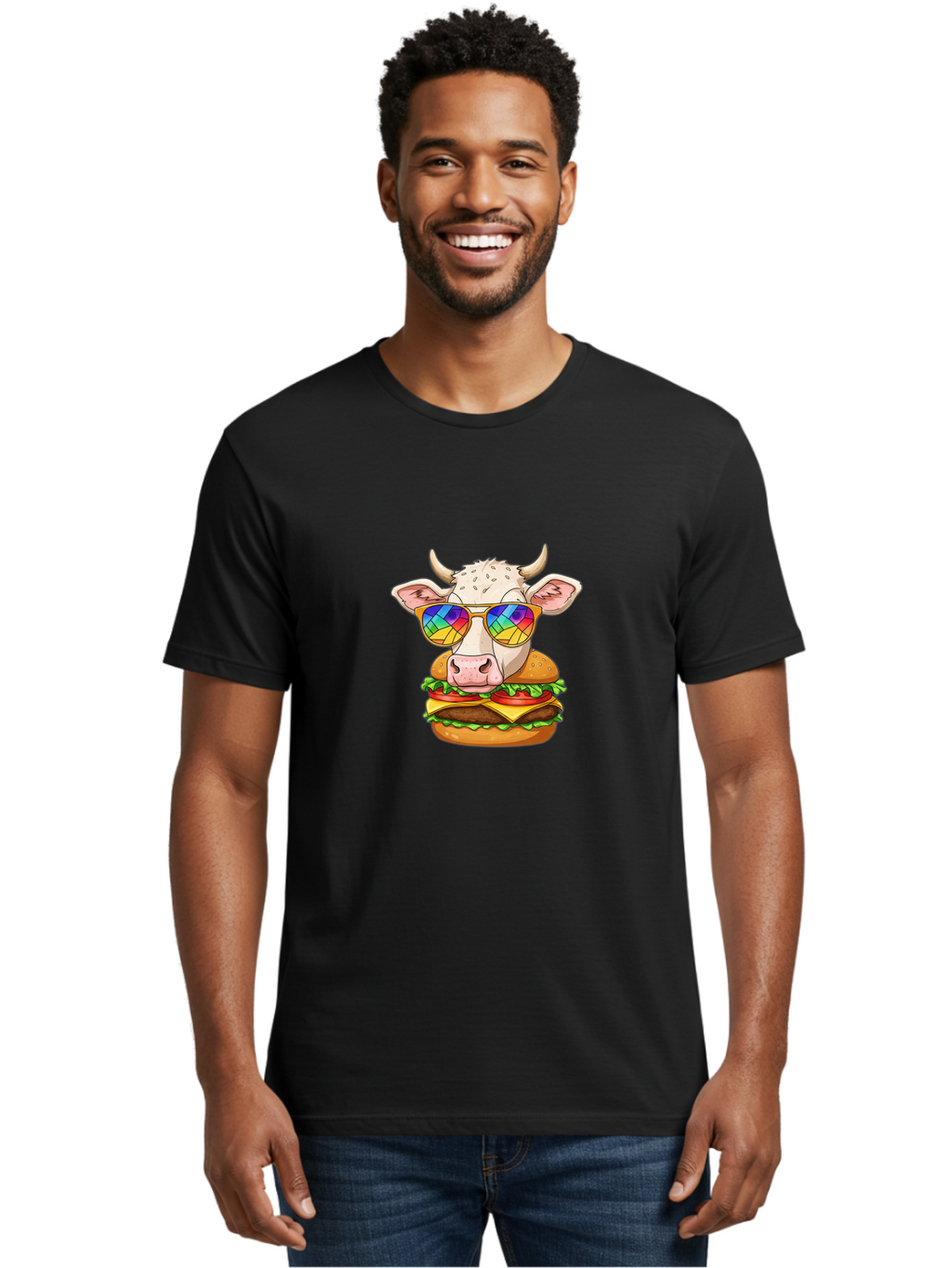 Cow-Burger Men'S Graphic Tee, 100% Cotton, Comfortable Casual Summer Wear, Machine Washable, Vintage Camera, Old Camera, Antique Camera, Black Camera, Classic Photography, Photography Equipment, Nostalgic Device, Film Camera, Camera Art Bah795