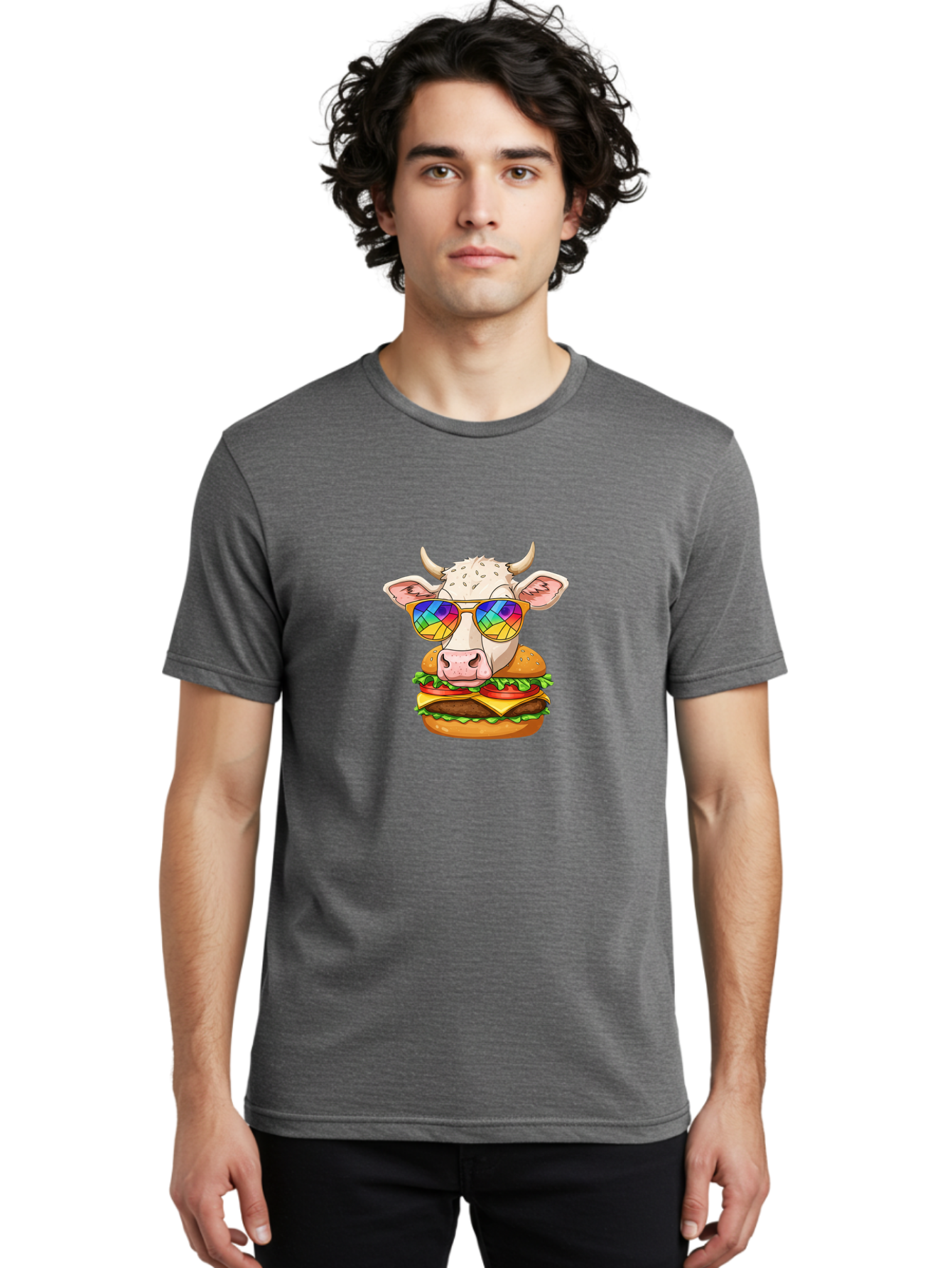 Cow-Burger Men'S Graphic Tee, 100% Cotton, Comfortable Casual Summer Wear, Machine Washable, Vintage Camera, Old Camera, Antique Camera, Black Camera, Classic Photography, Photography Equipment, Nostalgic Device, Film Camera, Camera Art Bah795
