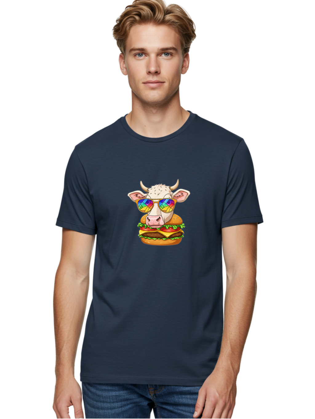 Cow-Burger Men'S Graphic Tee, 100% Cotton, Comfortable Casual Summer Wear, Machine Washable, Vintage Camera, Old Camera, Antique Camera, Black Camera, Classic Photography, Photography Equipment, Nostalgic Device, Film Camera, Camera Art Bah795