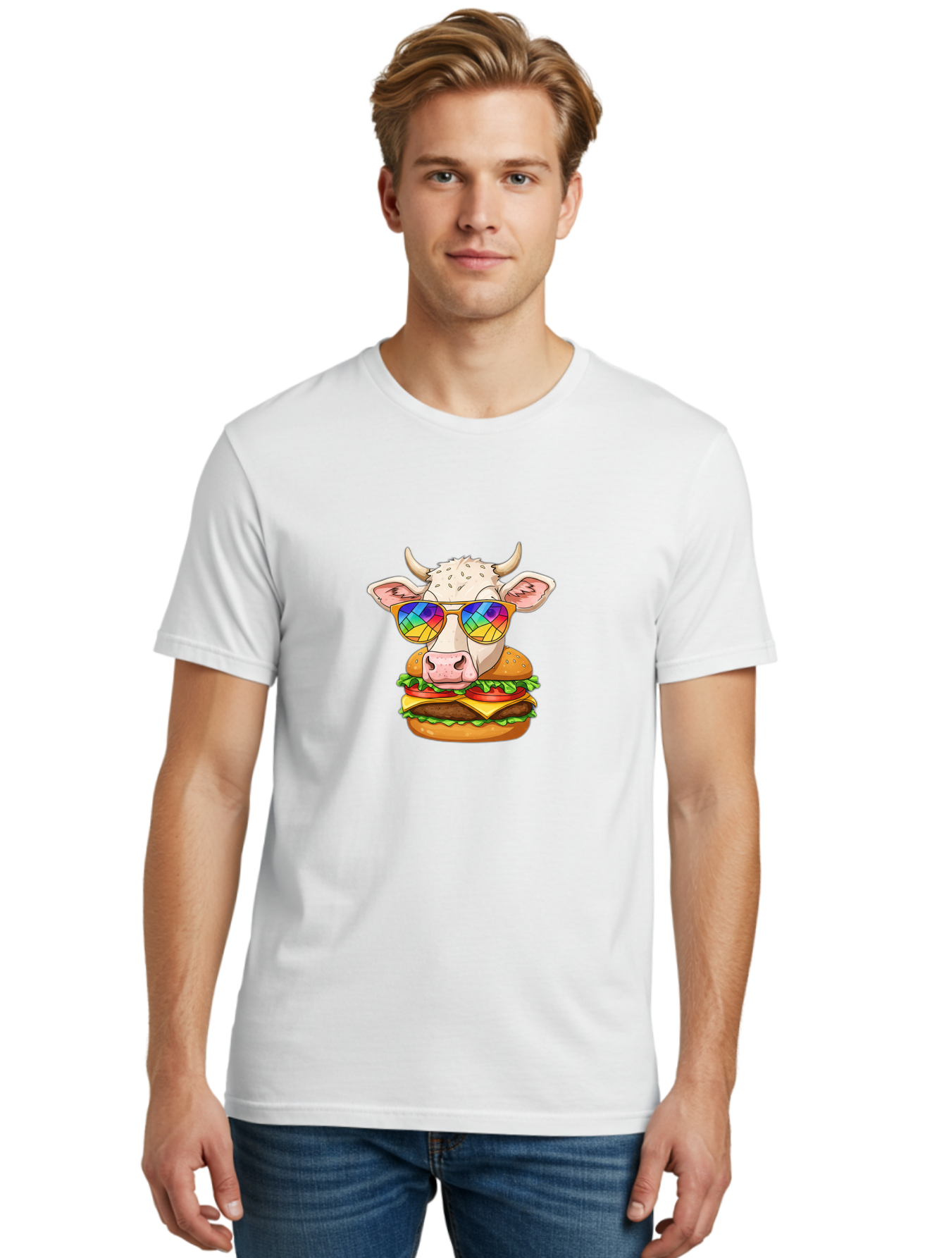 Cow-Burger Men'S Graphic Tee, 100% Cotton, Comfortable Casual Summer Wear, Machine Washable, Vintage Camera, Old Camera, Antique Camera, Black Camera, Classic Photography, Photography Equipment, Nostalgic Device, Film Camera, Camera Art Bah795