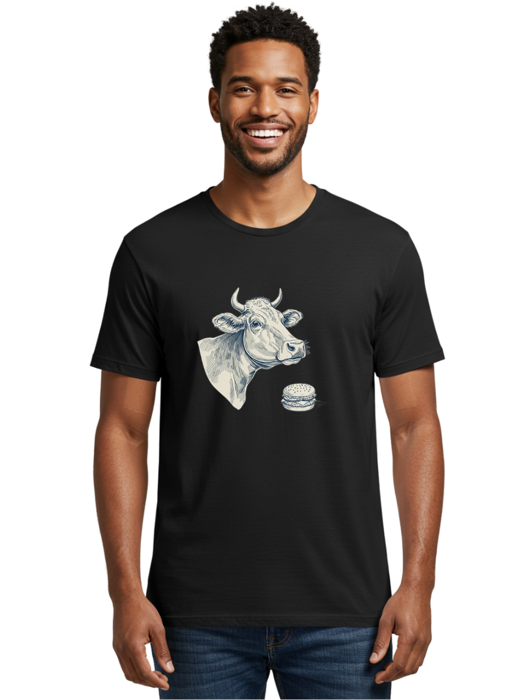 Cow-Head-And-Burger Men'S Graphic Tee, 100% Cotton, Comfortable Casual Summer Wear, Machine Washable, Vintage Camera, Old Camera, Antique Camera, Black Camera, Classic Photography, Photography Equipment, Nostalgic Device, Film Camera, Bah796