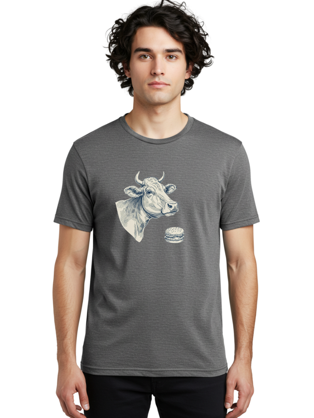 Cow-Head-And-Burger Men'S Graphic Tee, 100% Cotton, Comfortable Casual Summer Wear, Machine Washable, Vintage Camera, Old Camera, Antique Camera, Black Camera, Classic Photography, Photography Equipment, Nostalgic Device, Film Camera, Bah796