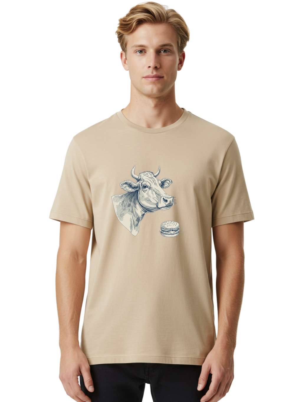 Cow-Head-And-Burger Men'S Graphic Tee, 100% Cotton, Comfortable Casual Summer Wear, Machine Washable, Vintage Camera, Old Camera, Antique Camera, Black Camera, Classic Photography, Photography Equipment, Nostalgic Device, Film Camera, Bah796