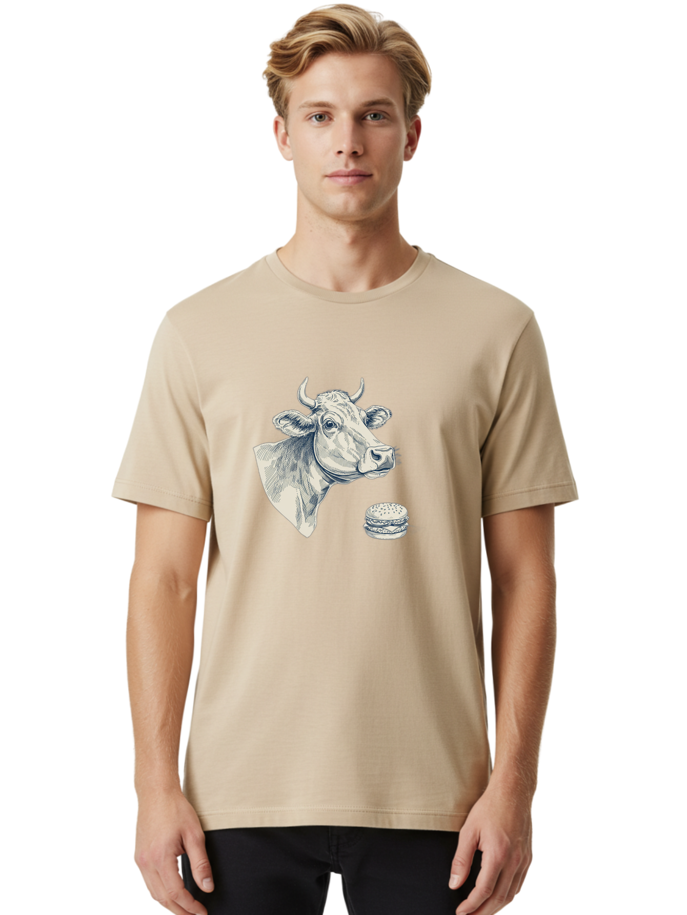 Cow-Head-And-Burger Men'S Graphic Tee, 100% Cotton, Comfortable Casual Summer Wear, Machine Washable, Vintage Camera, Old Camera, Antique Camera, Black Camera, Classic Photography, Photography Equipment, Nostalgic Device, Film Camera, Bah796