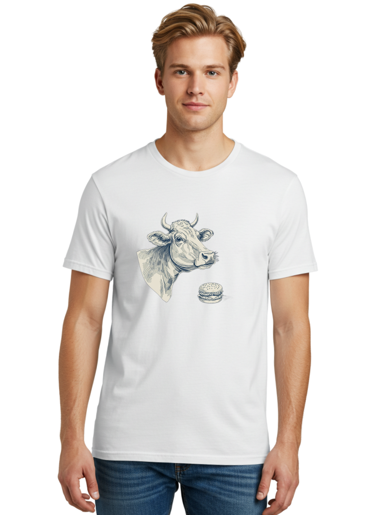 Cow-Head-And-Burger Men'S Graphic Tee, 100% Cotton, Comfortable Casual Summer Wear, Machine Washable, Vintage Camera, Old Camera, Antique Camera, Black Camera, Classic Photography, Photography Equipment, Nostalgic Device, Film Camera, Bah796