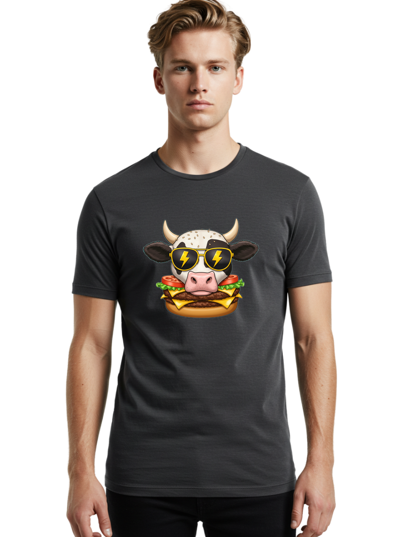 Cow-Head-Burger Men'S Graphic Tee, 100% Cotton, Comfortable Casual Summer Wear, Machine Washable, Vintage Camera, Old Camera, Antique Camera, Black Camera, Classic Photography, Photography Equipment, Nostalgic Device, Film Camera, Camera Art Bah797